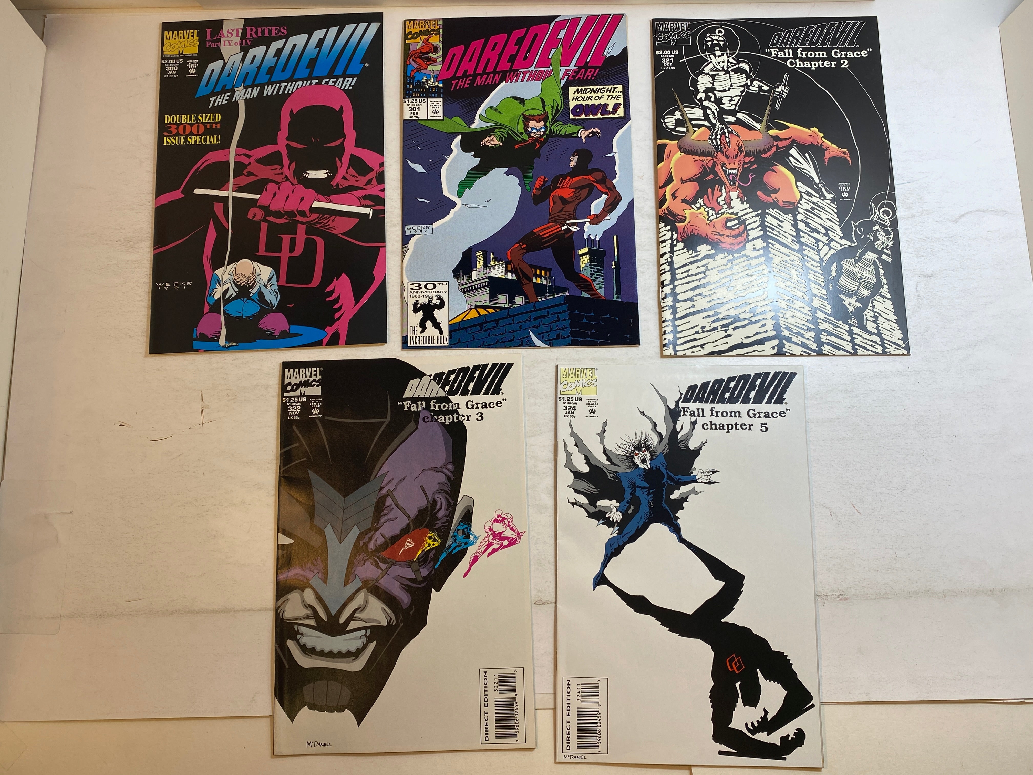 Lot of 5 Daredevil Marvel Comics 1991-1994