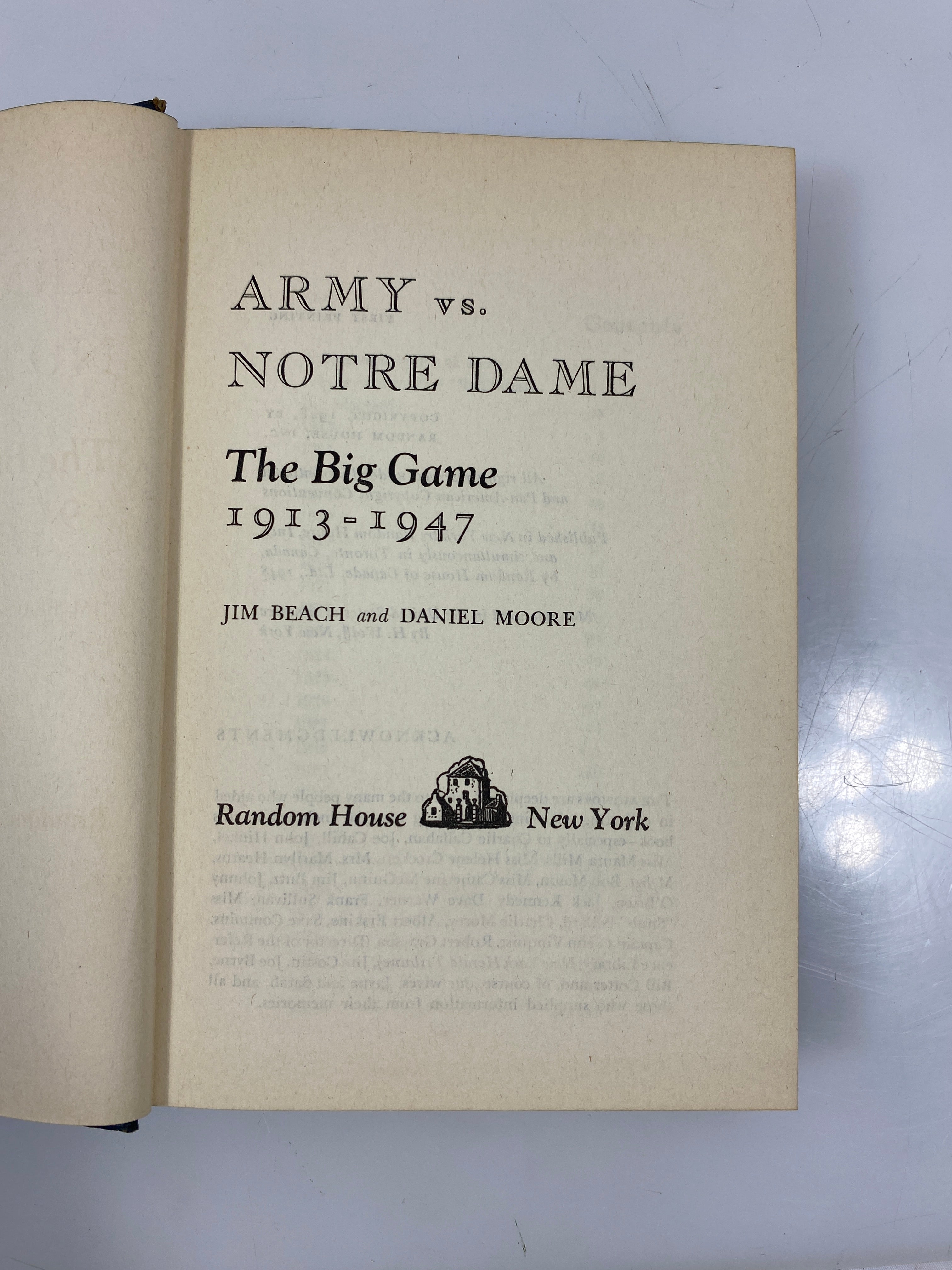 Army vs. Notre Dame Big Game 1913-1947 1st Ed. 1948 HC
