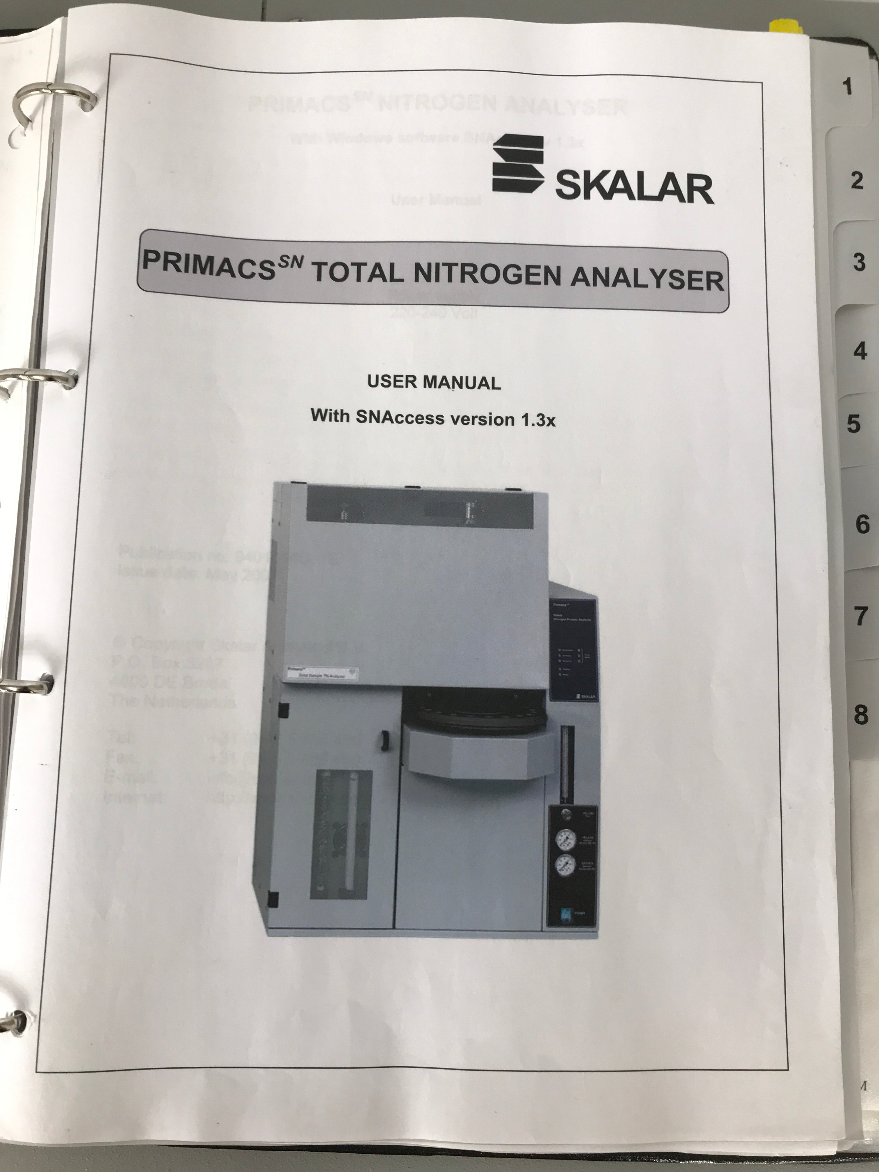 SKALAR Primacs SN22 Total Nitrogen Protein Analyzer with Power Supply and Extras