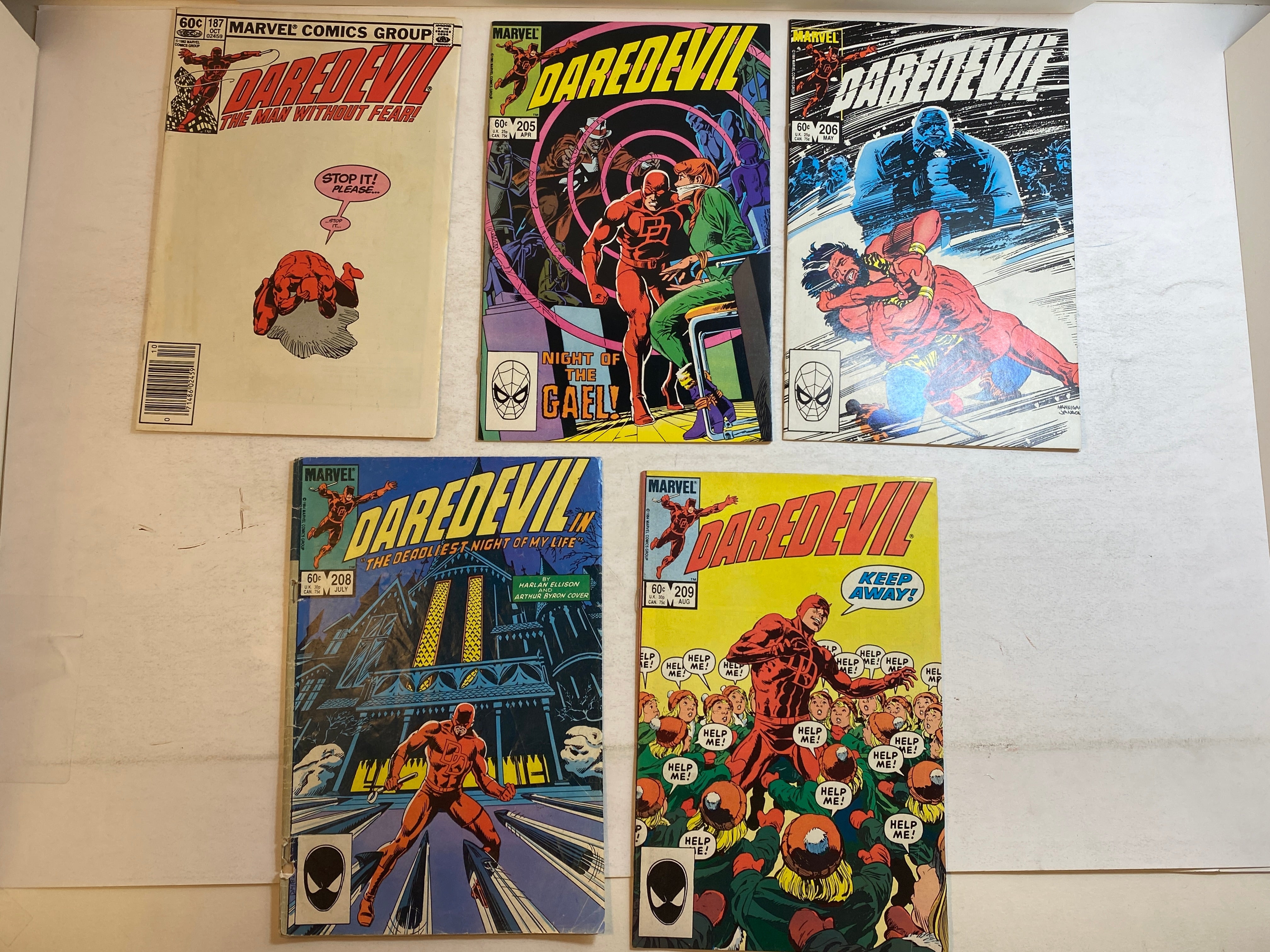 Lot of 5 Daredevil Marvel Comics 1982-1984