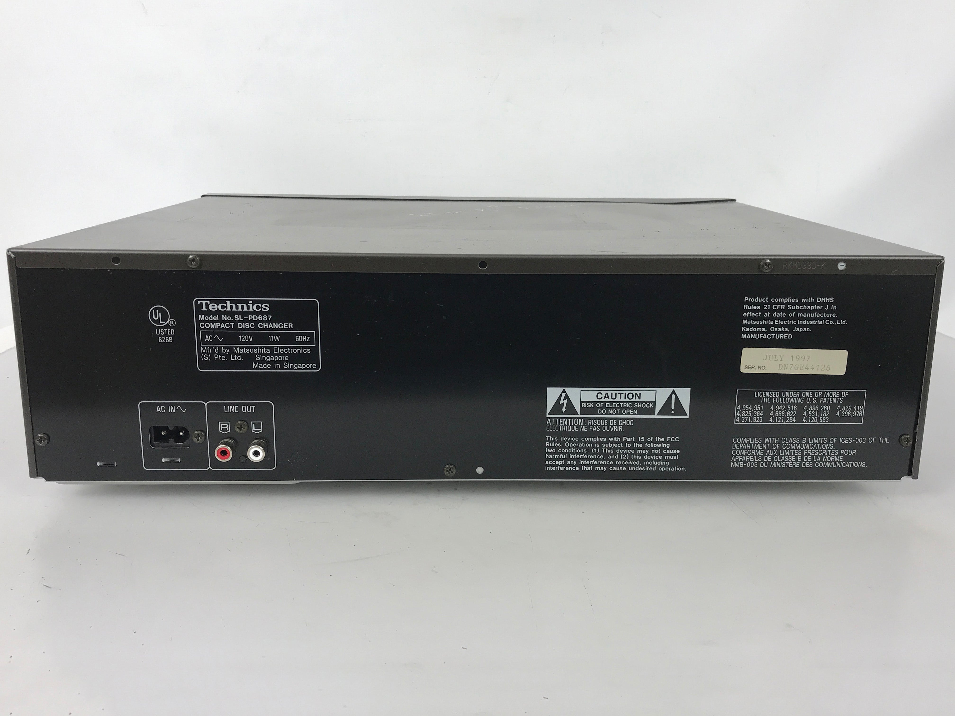 Technics SL-PD687 5-Disc Carousel CD Changer Compact CD Player
