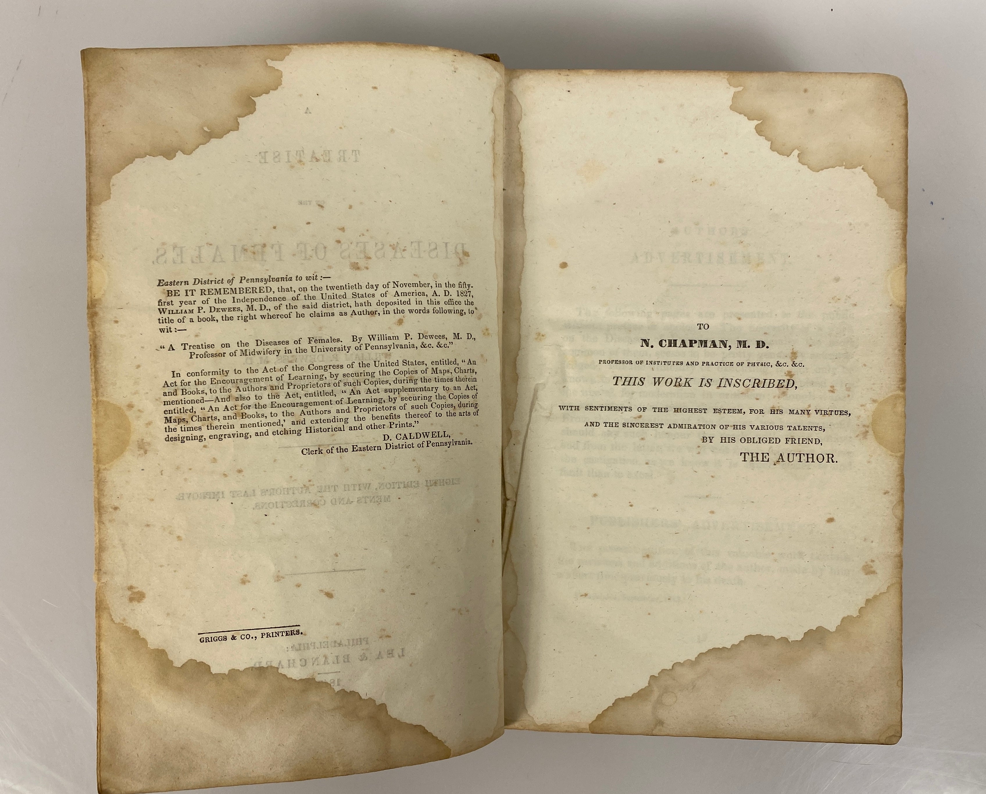 A Treatise on the Diseases of Females William DeWees 1843 Antique Leather Bound