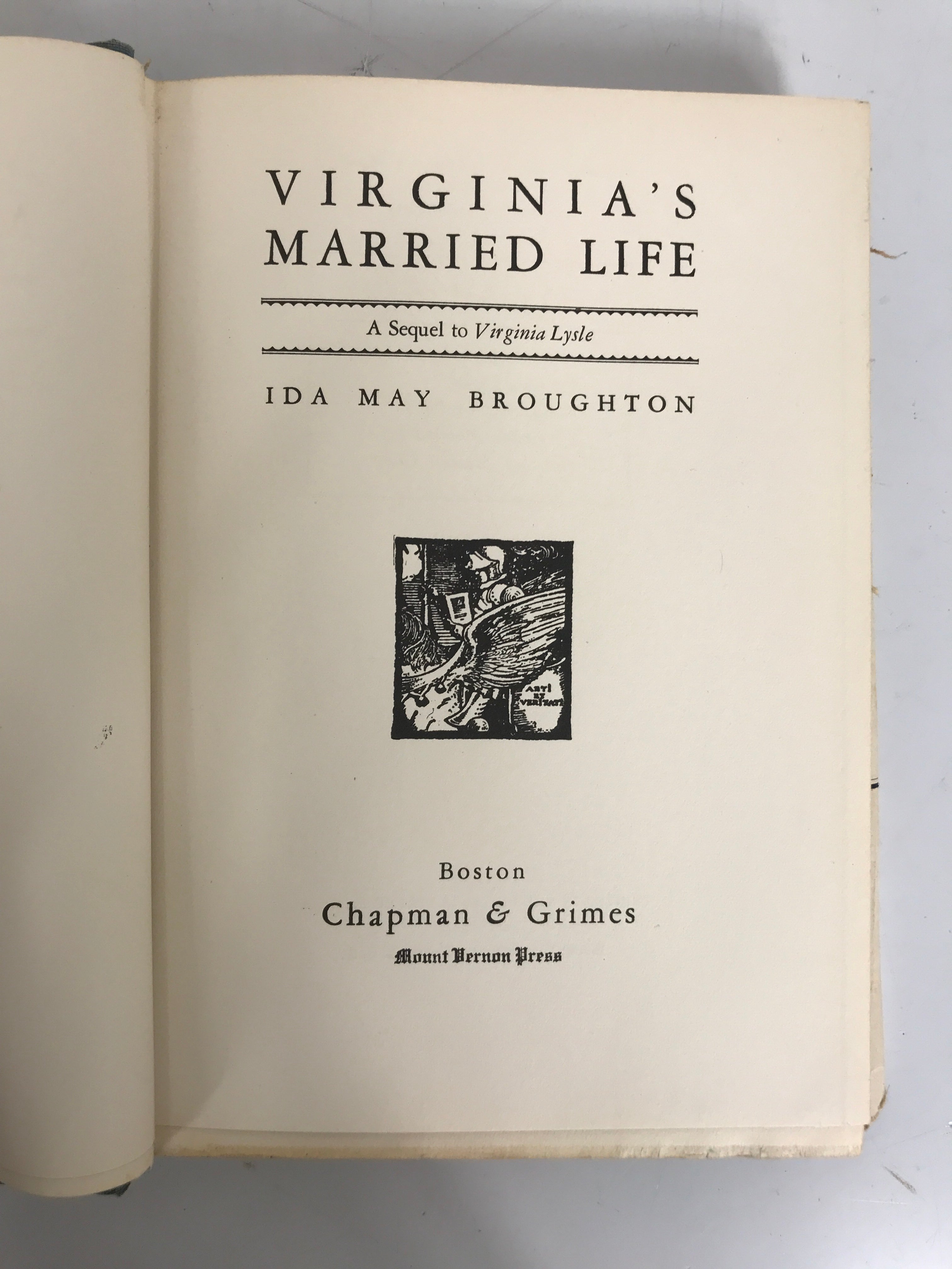 Virginia's Married Life Ida May Broughton Rare 1936 HCDJ