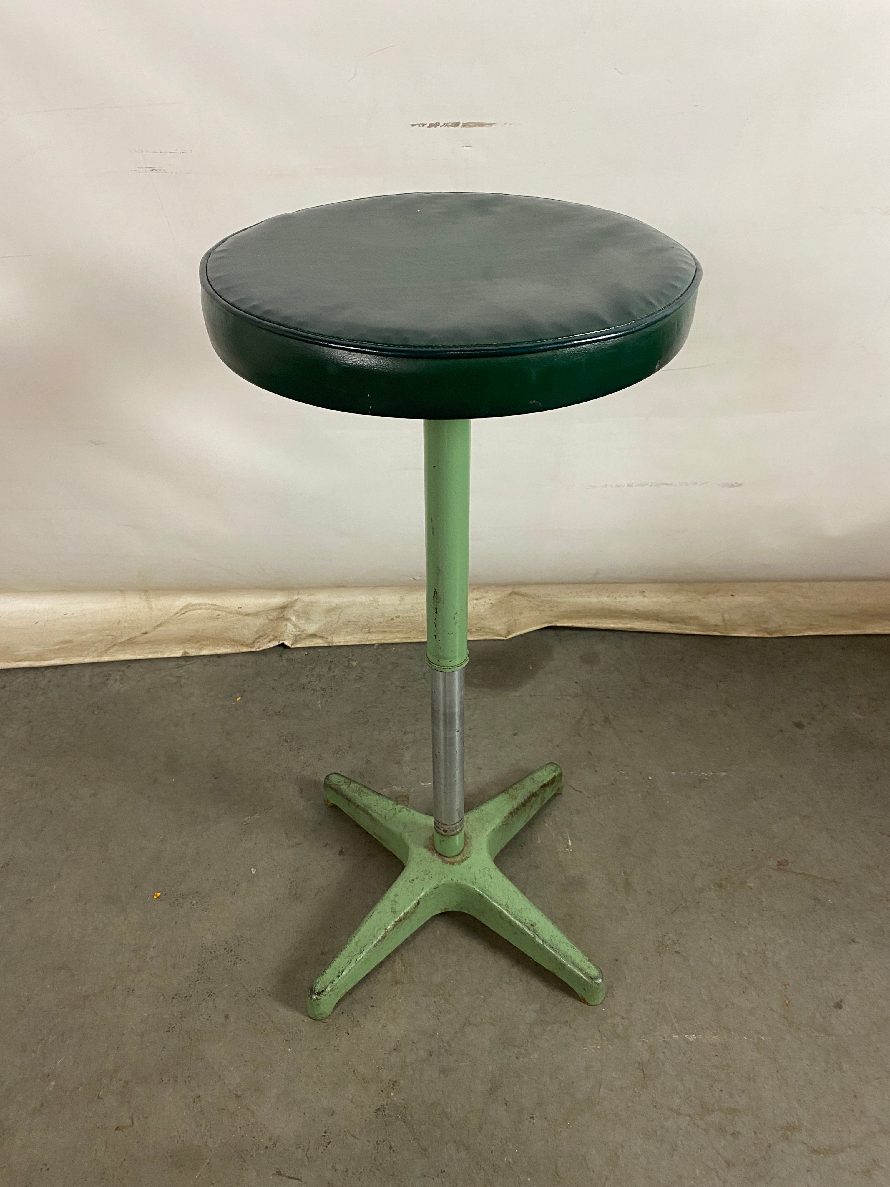 Ajusto Equipment Co. Green Vinyl Top Stool