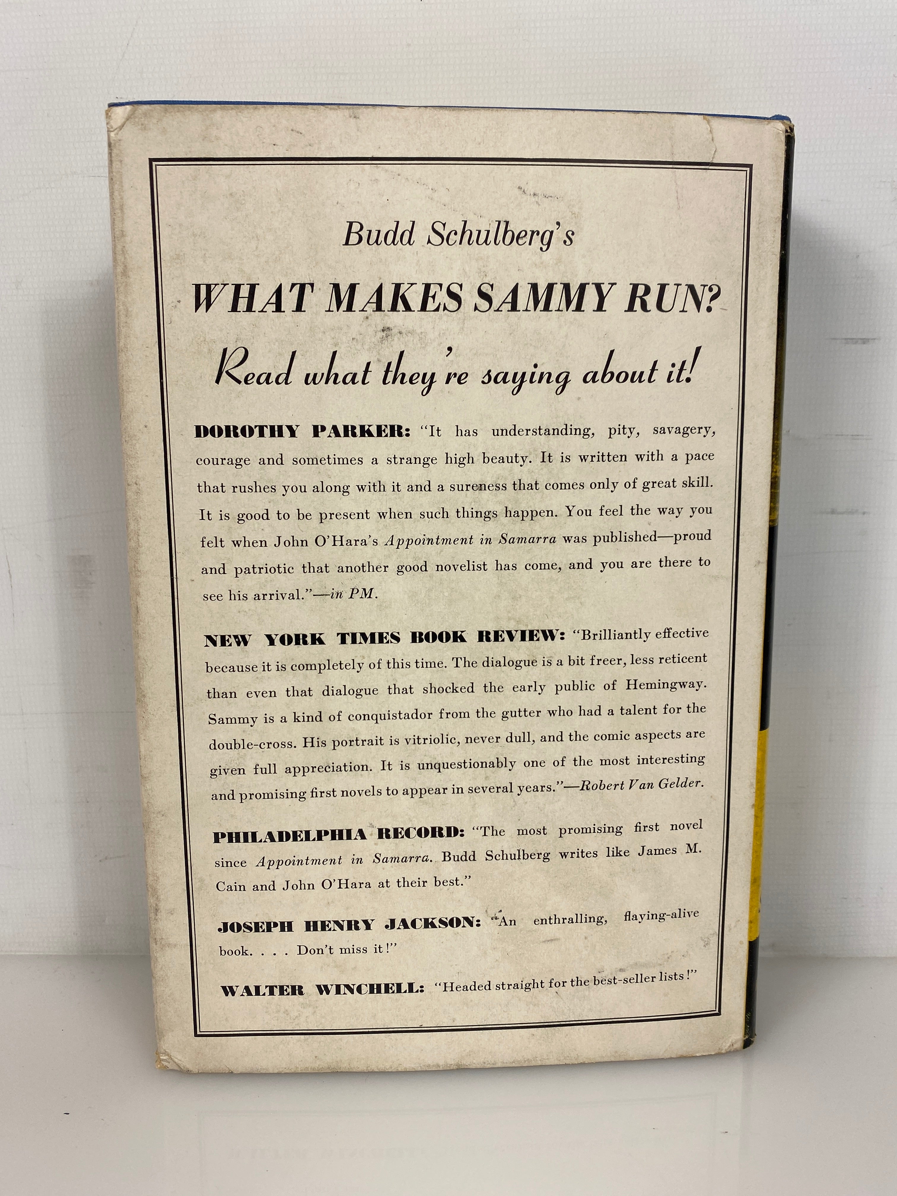 What Makes Sammy Run? by Budd Schulberg 1941 Vintage HC DJ