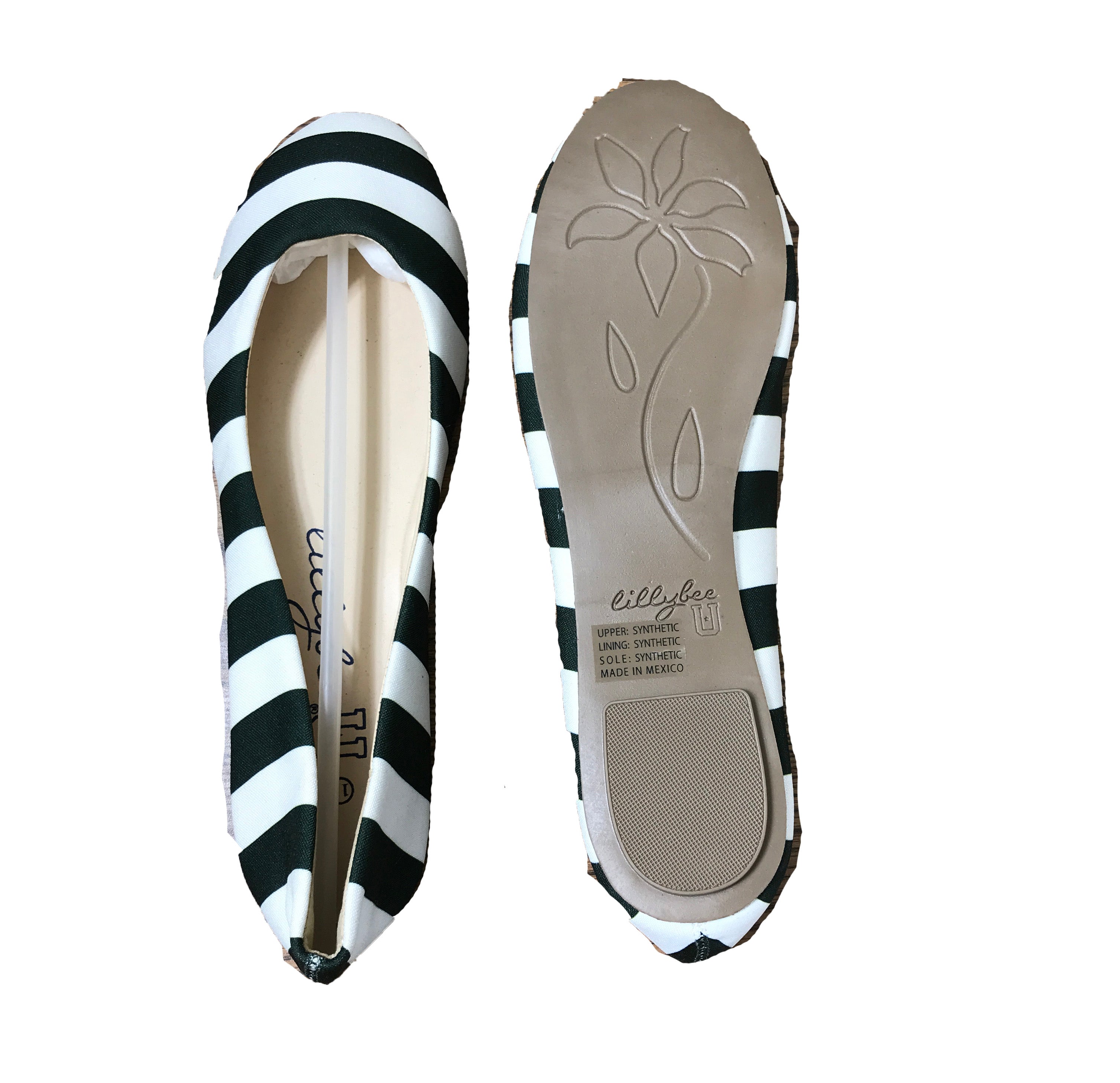 Lillylee Green and White Flats Women's Size 11