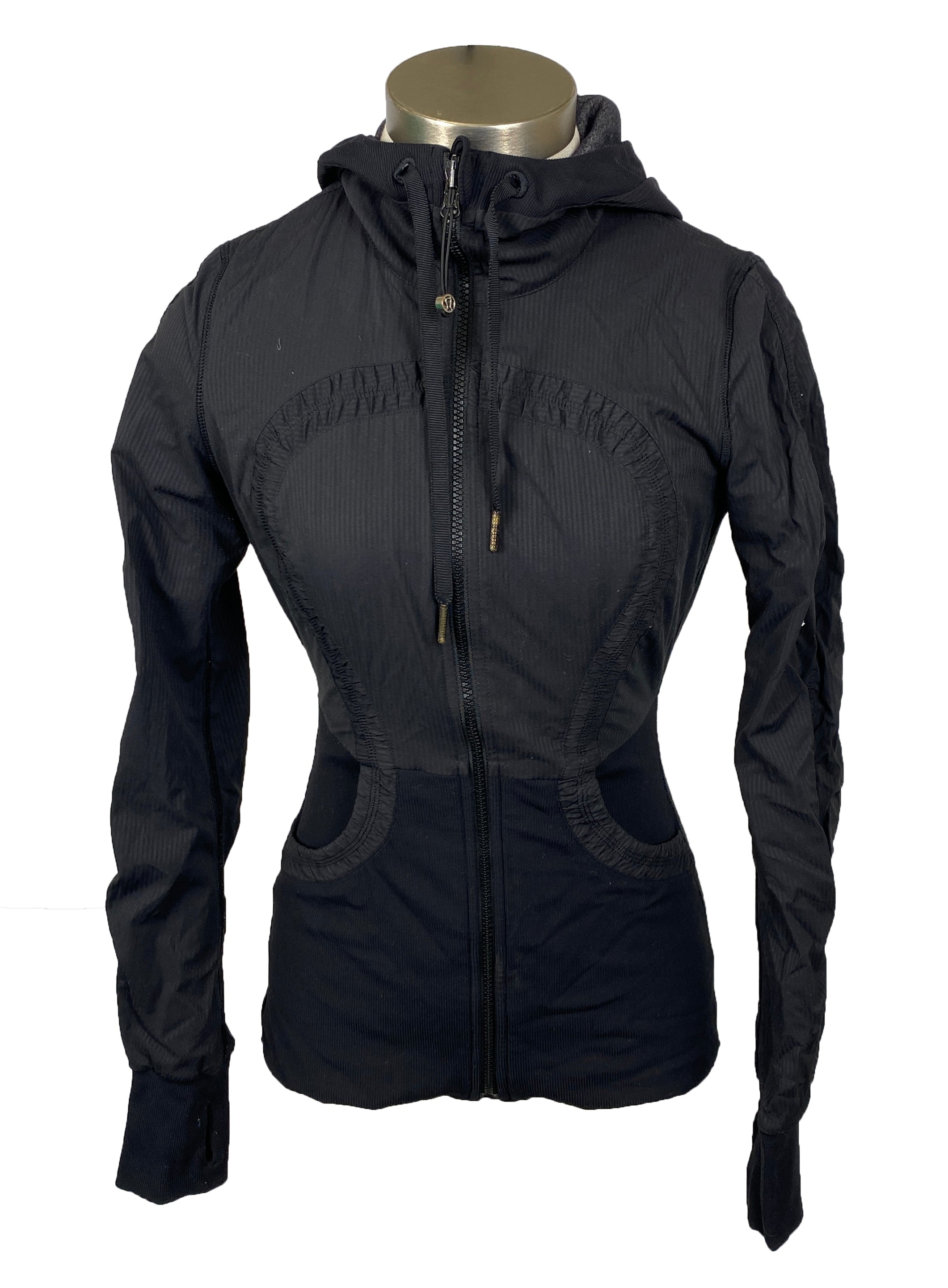 Lululemon Black and Gray Reversible Full-Zip "Dance Studio" Jacket Women's Size 6