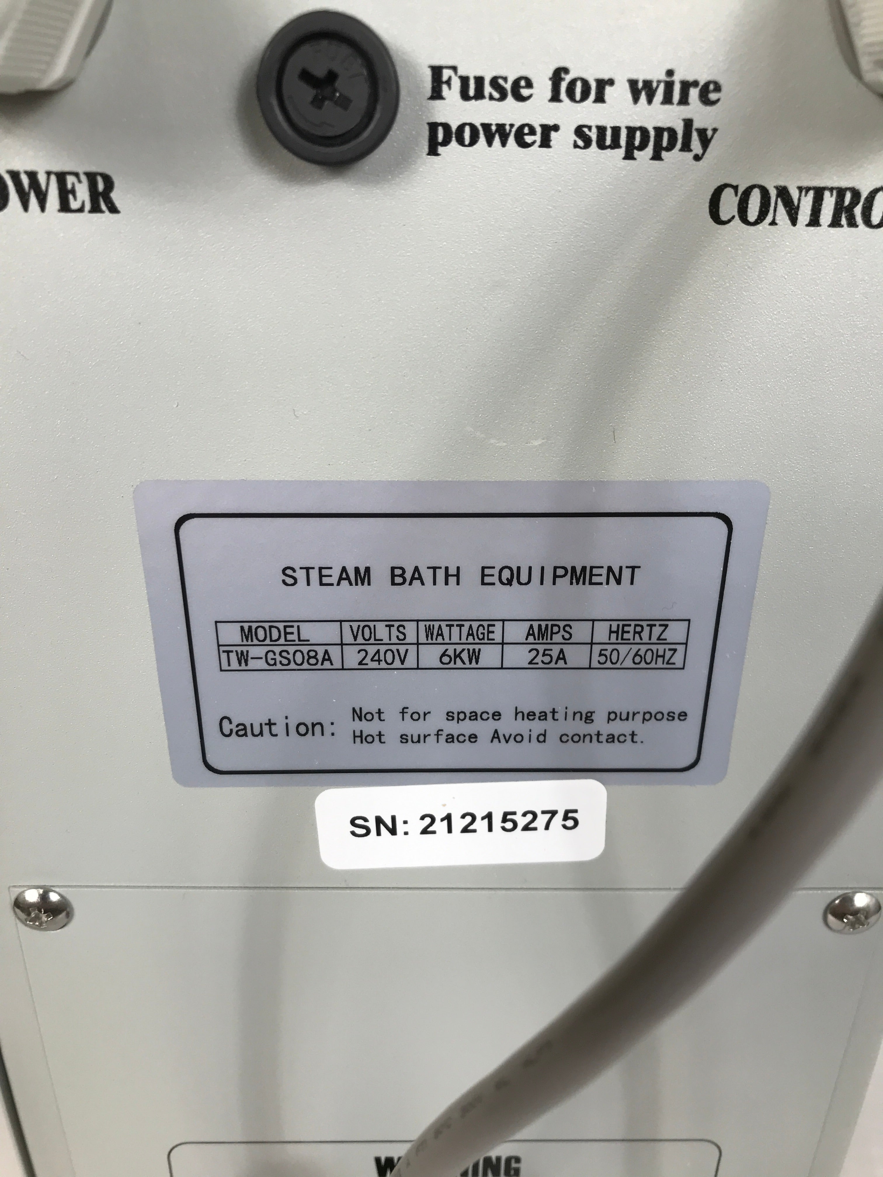 Homeward Bath 6kw Deluxe Steam Bath Generator TW-GS08A *New in Box*
