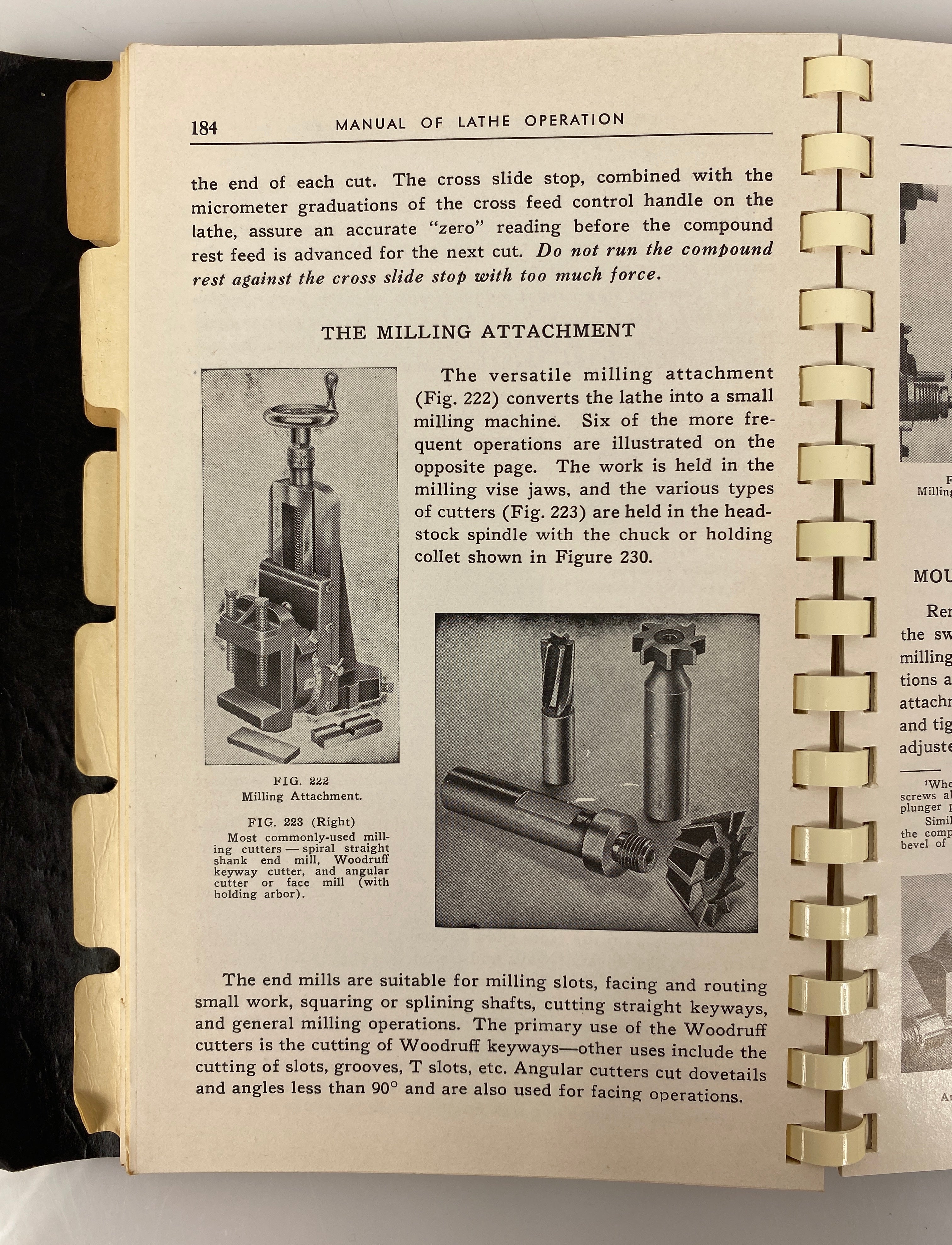 Manual of Lathe Operation & Machinists Tables 1974 Clausing Corp Spiral SC