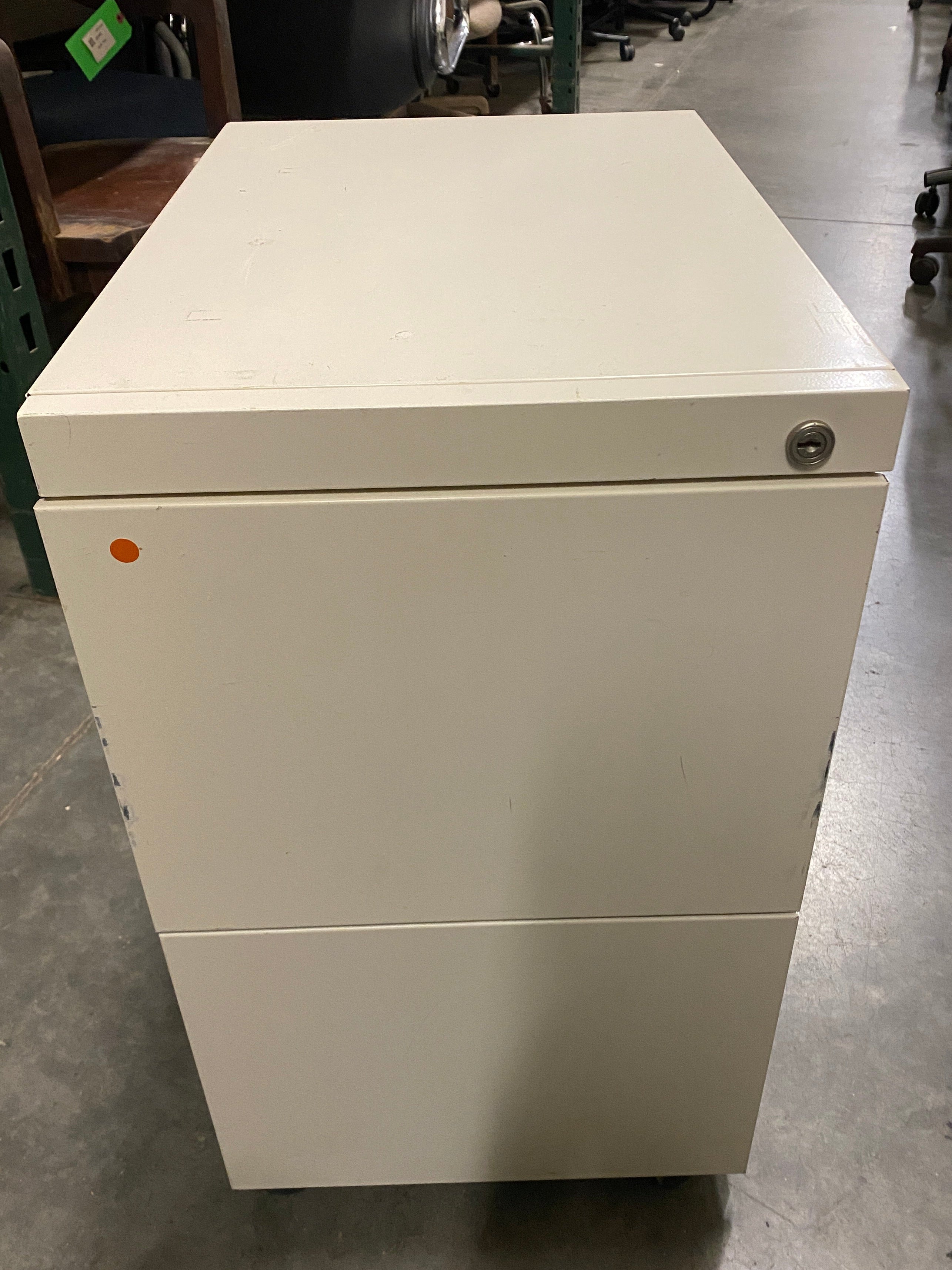 Beige 2 Drawer Mobile File Cabinet