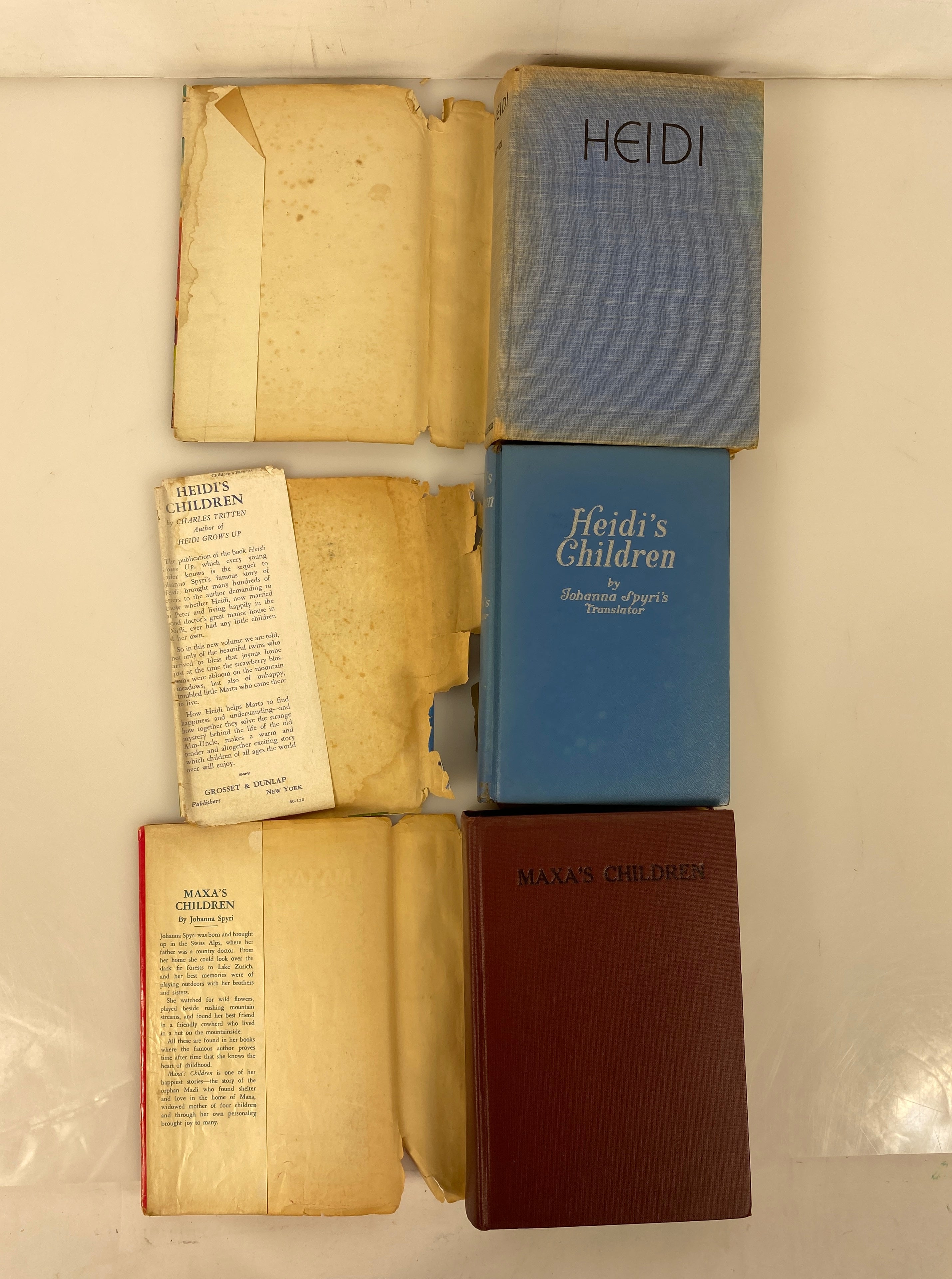 Lot of 3: Heidi/Heidi's Children/Maxa's Children Spyri/Tritten 1926-43 HCDJ