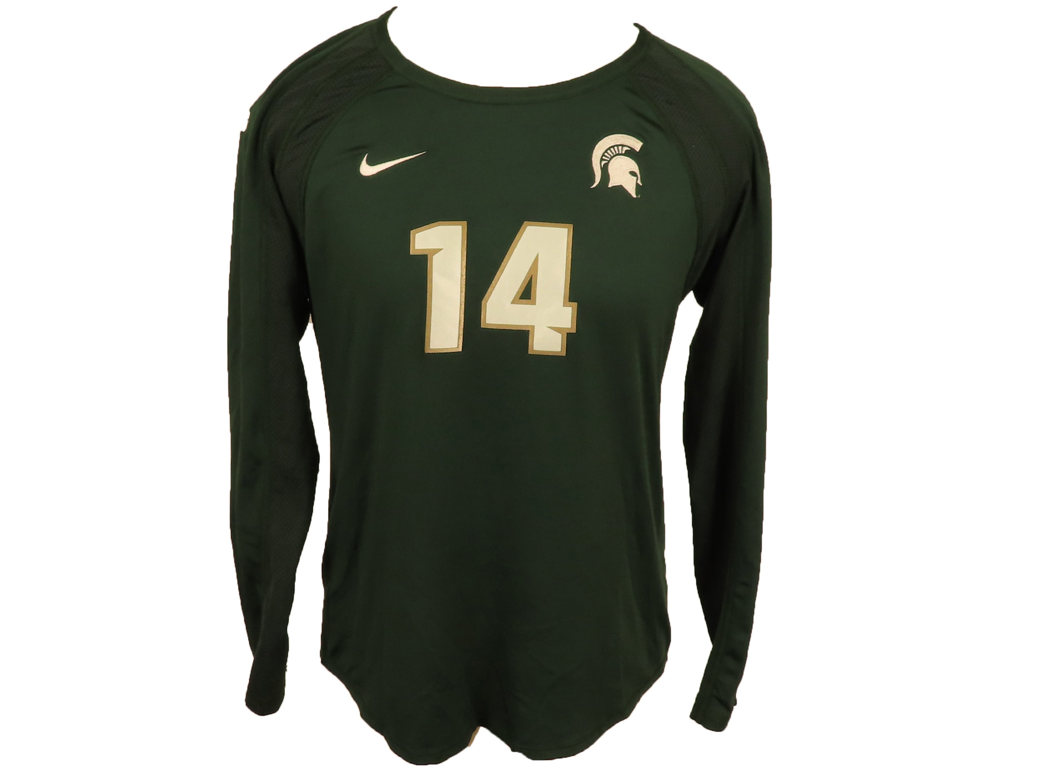 Nike Green Long Sleeve MSU Volleyball Jersey #14 Women's Size XL