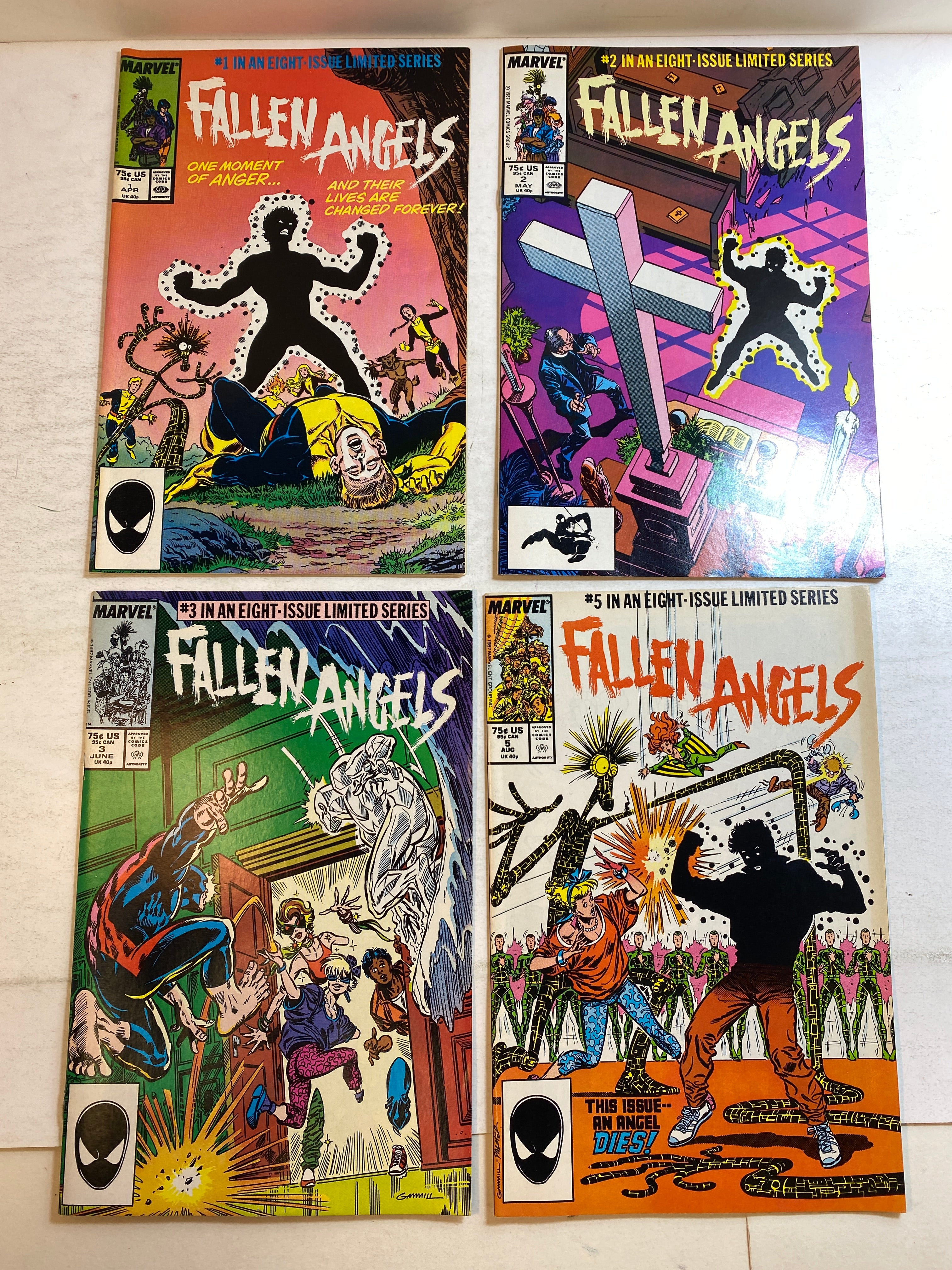 Lot of 4 Fallen Angels Marvel Comics 1987