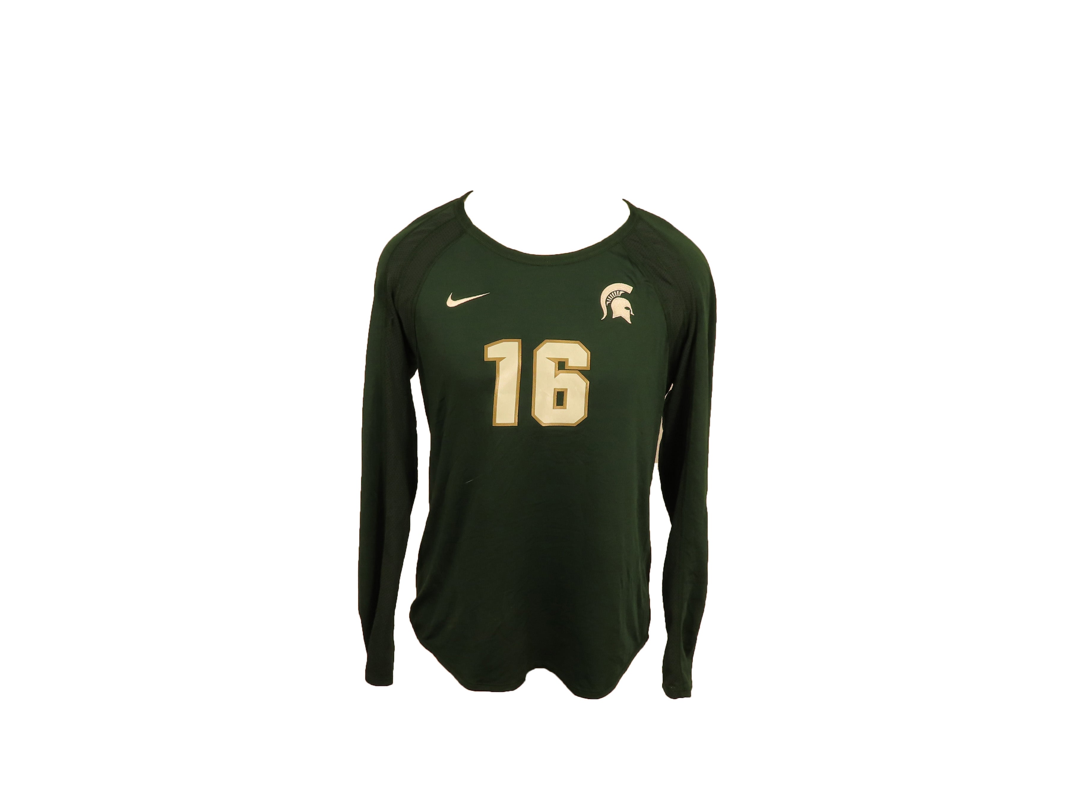 Nike Green Long Sleeve MSU Volleyball Jersey #16 Women's Size XL