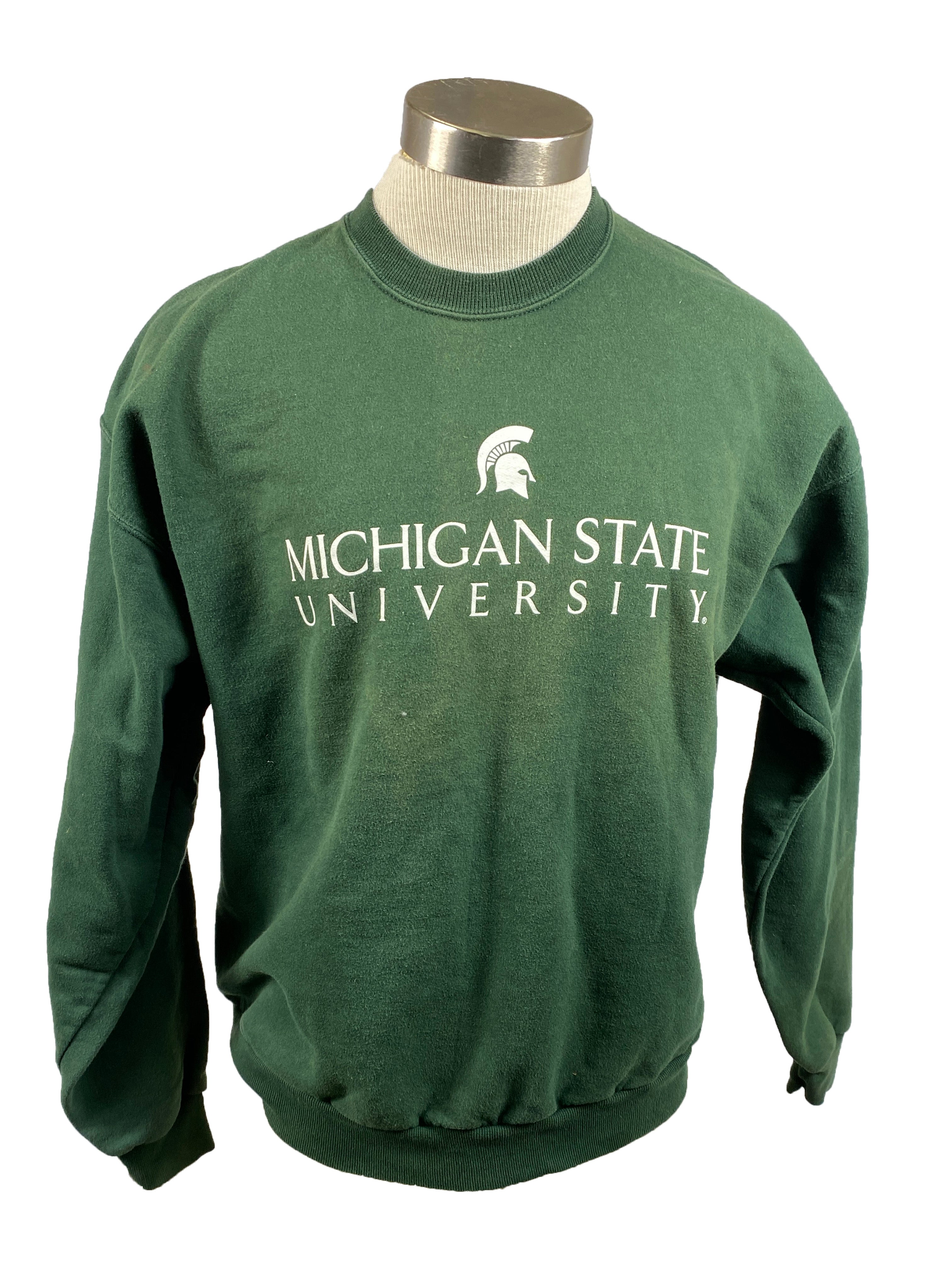 Green Michigan State Crewneck Sweatshirt Unisex Size L