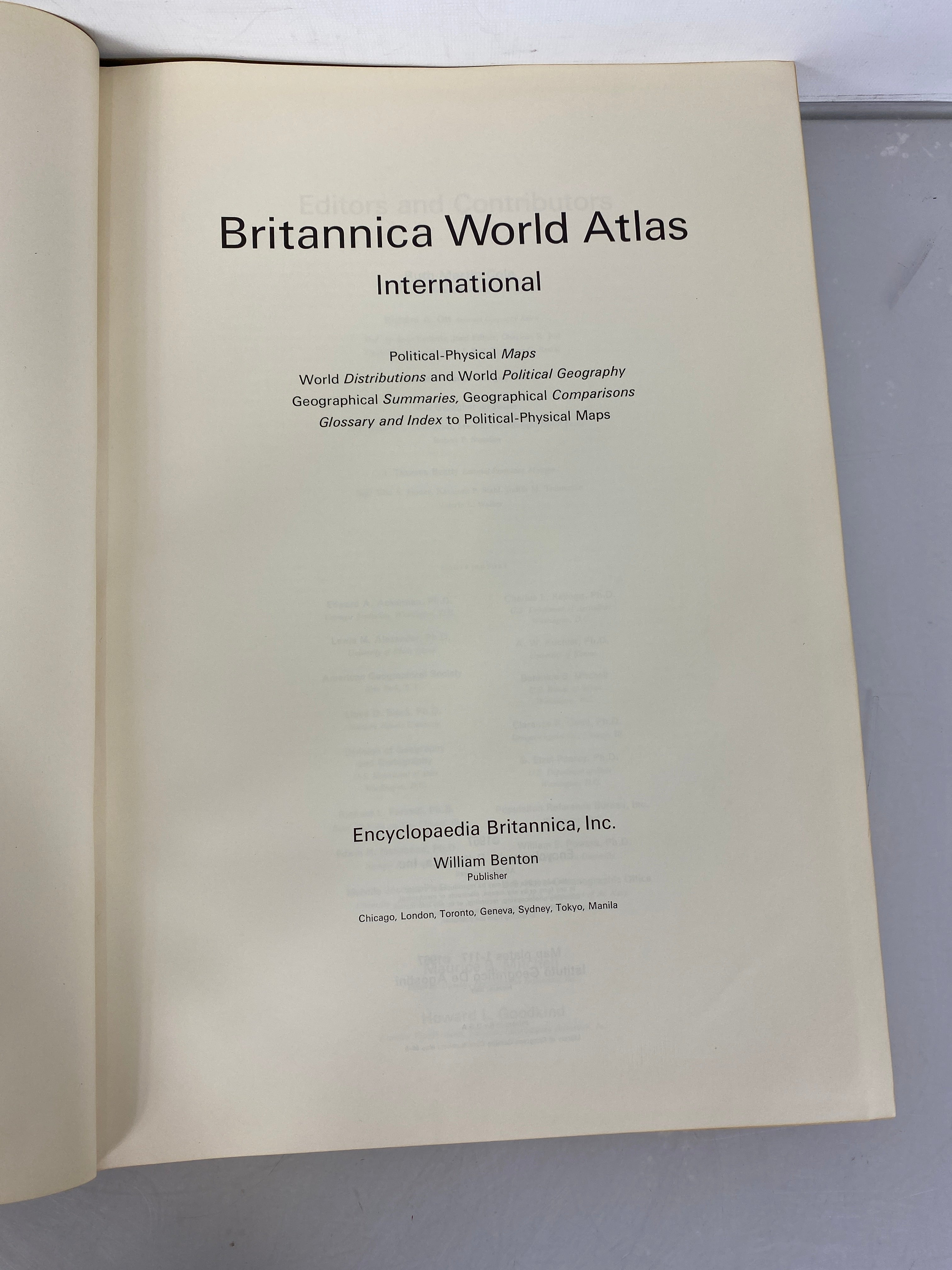 1967 Britannica World Atlas International by Encyclopedia Britannica HC