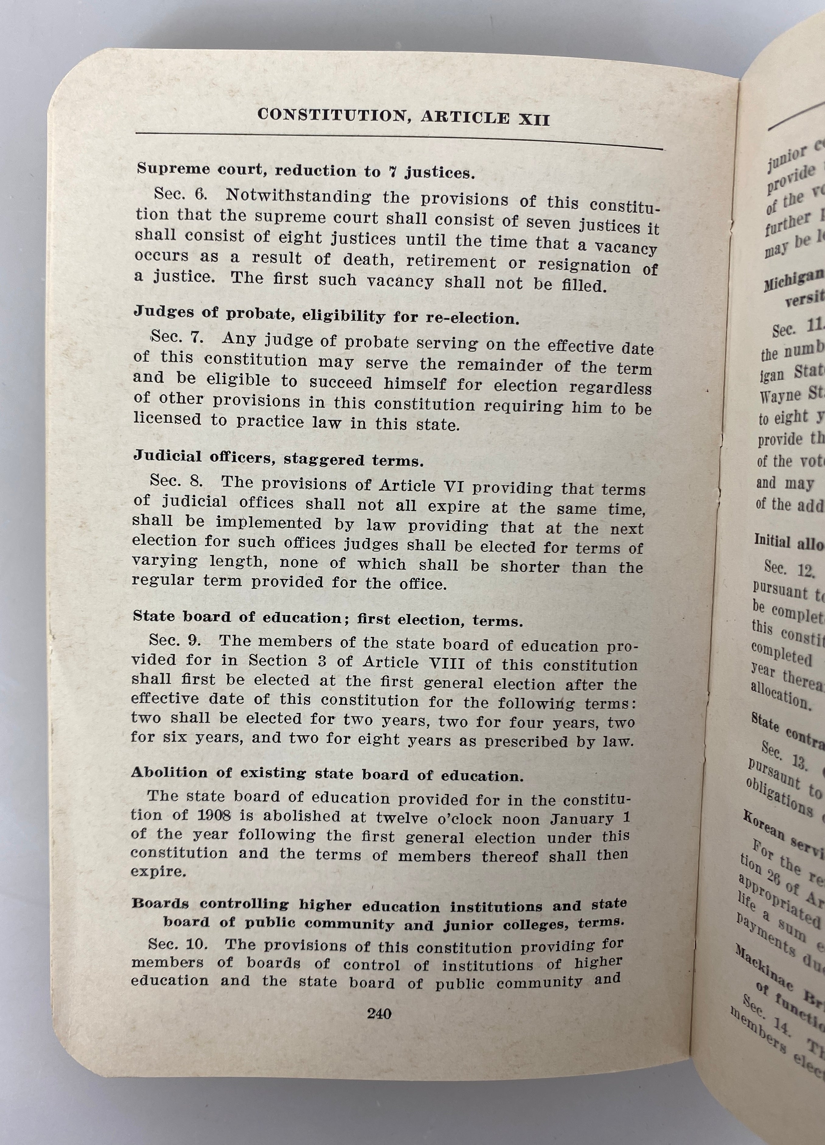 Michigan Legislative Handbook 1967-1968  Kenyon/Thatcher Vintage SC