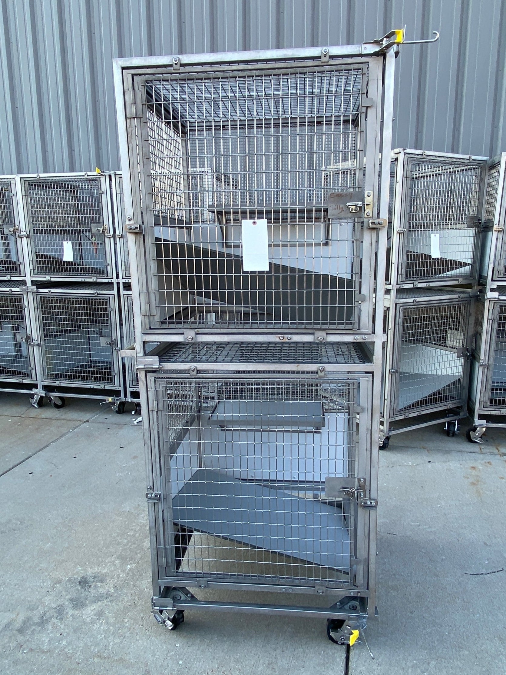 2 Compartment Stacked Cat/Animal Cages