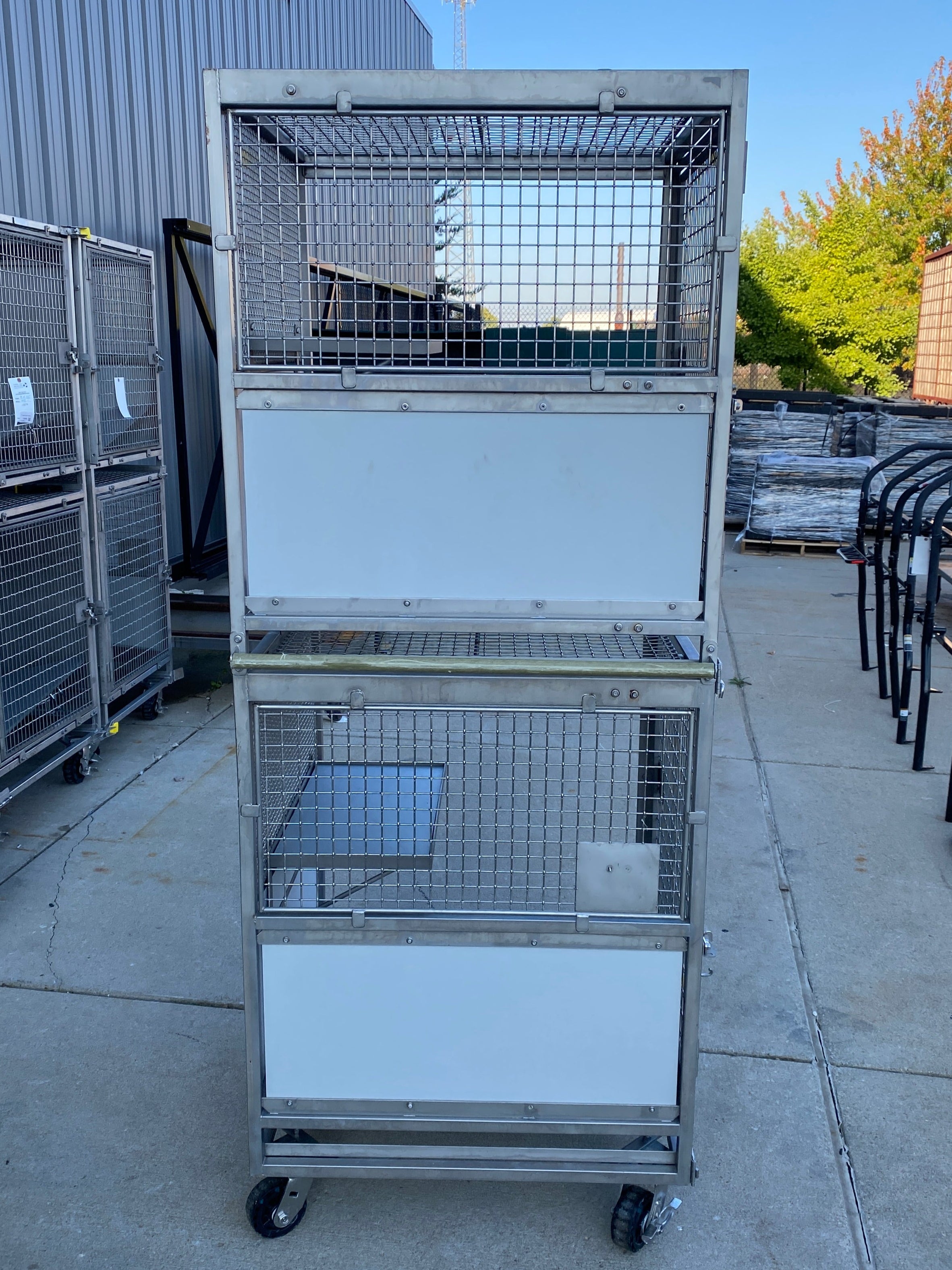 2 Compartment Stacked Cat/Animal Cages
