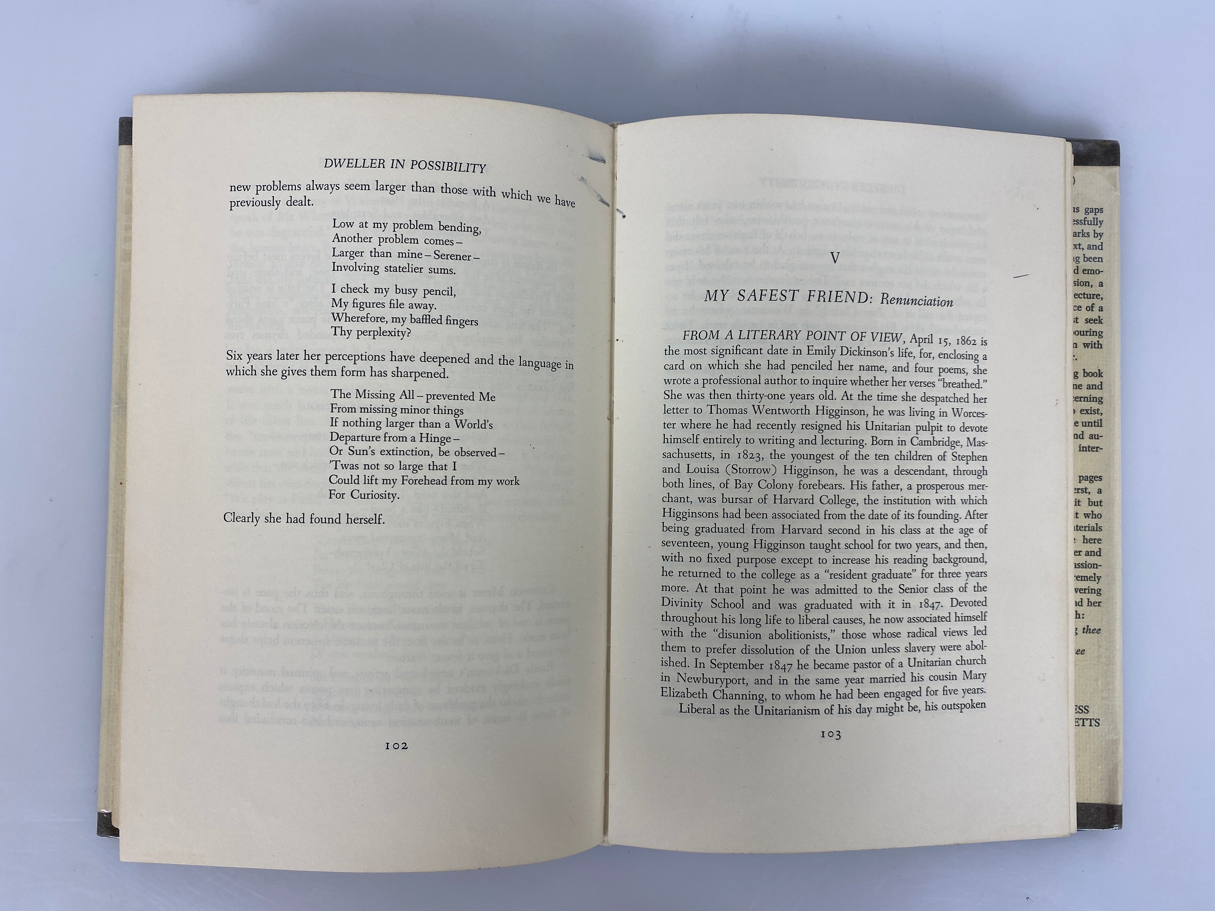 Emily Dickinson an Interpretive Biography by Thomas Johnson 1963 Ex-Library HCDJ