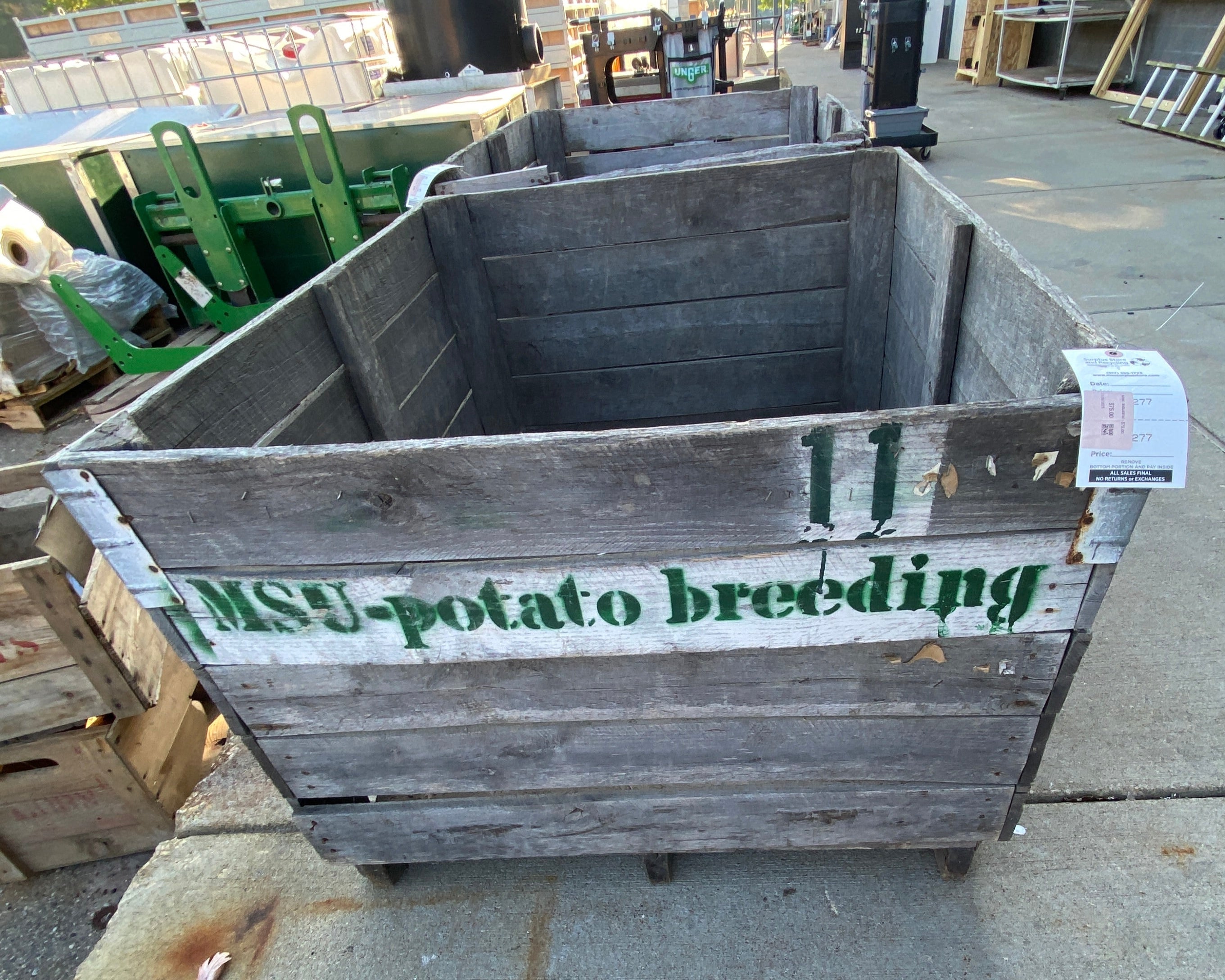 Michigan State University Potato Breeding Wood Crate