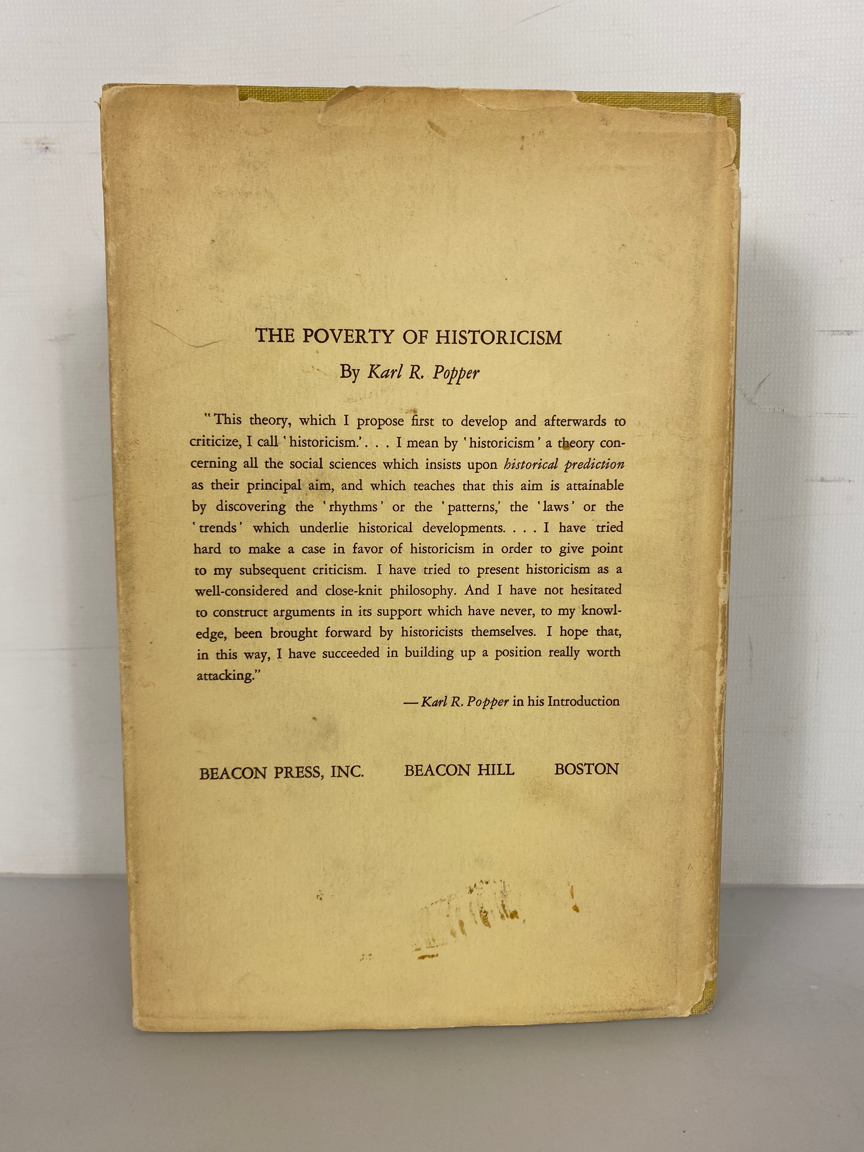 The Poverty of Historicism by Karl Popper 1957 1st Ed Vintage HC DJ