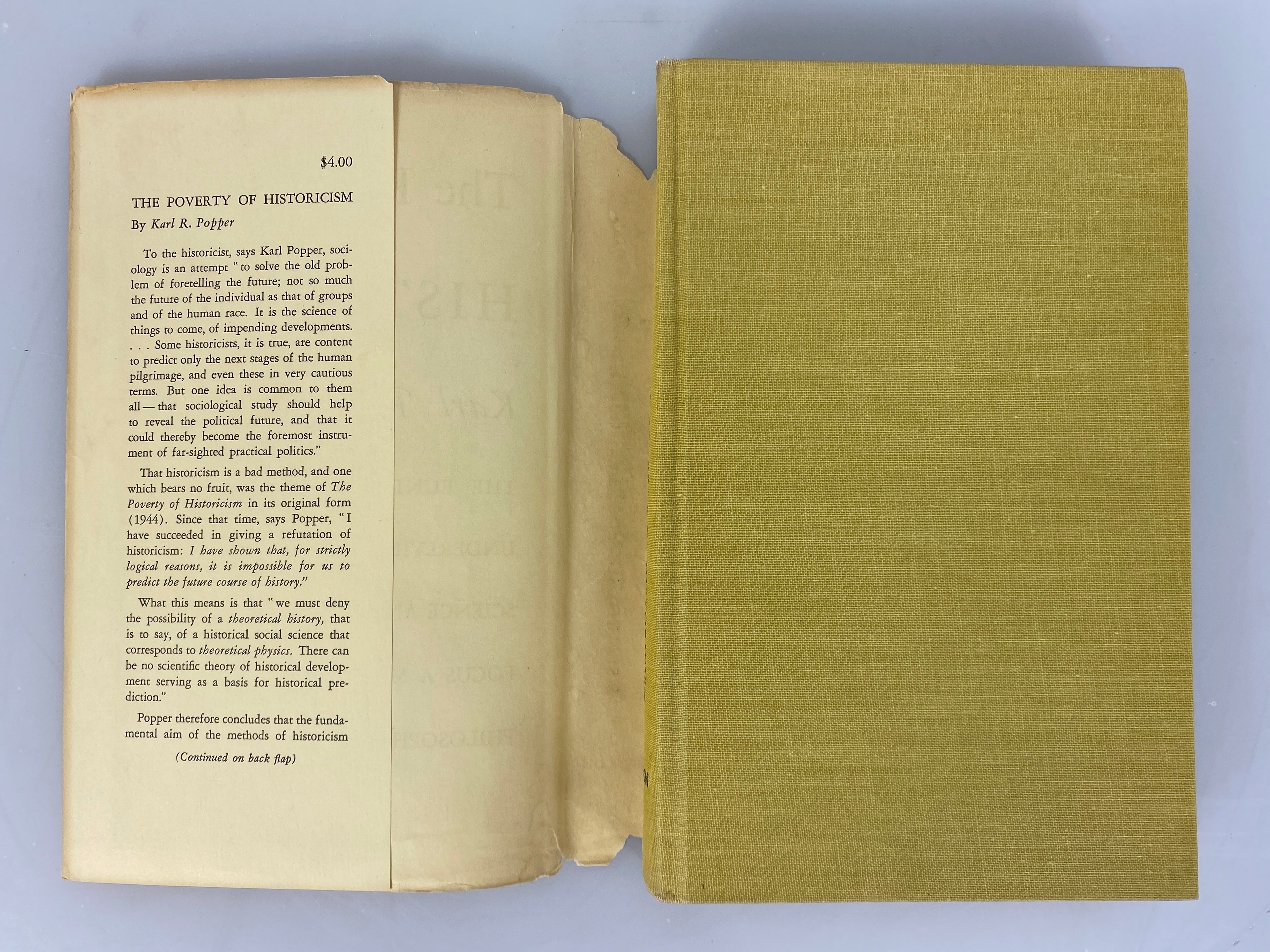 The Poverty of Historicism by Karl Popper 1957 1st Ed Vintage HC DJ