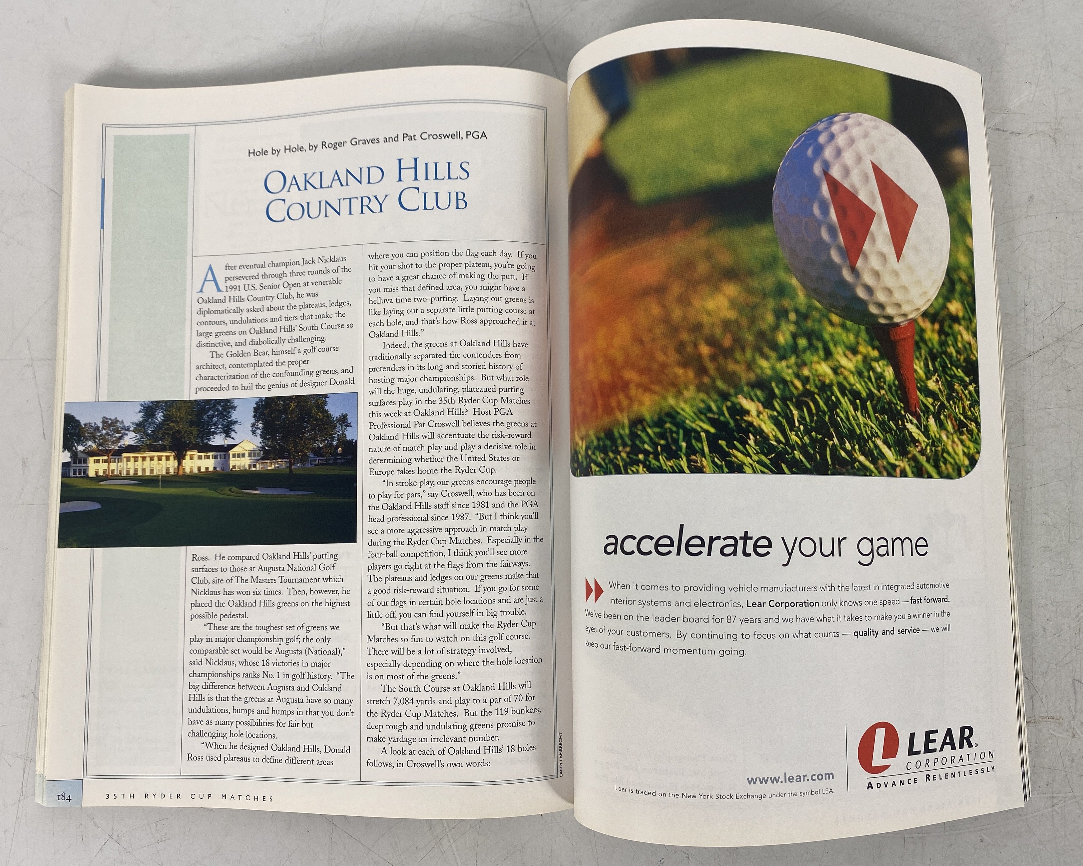35th Ryder Cup Matches Bloomfield Hills September 14-19 2004 Program