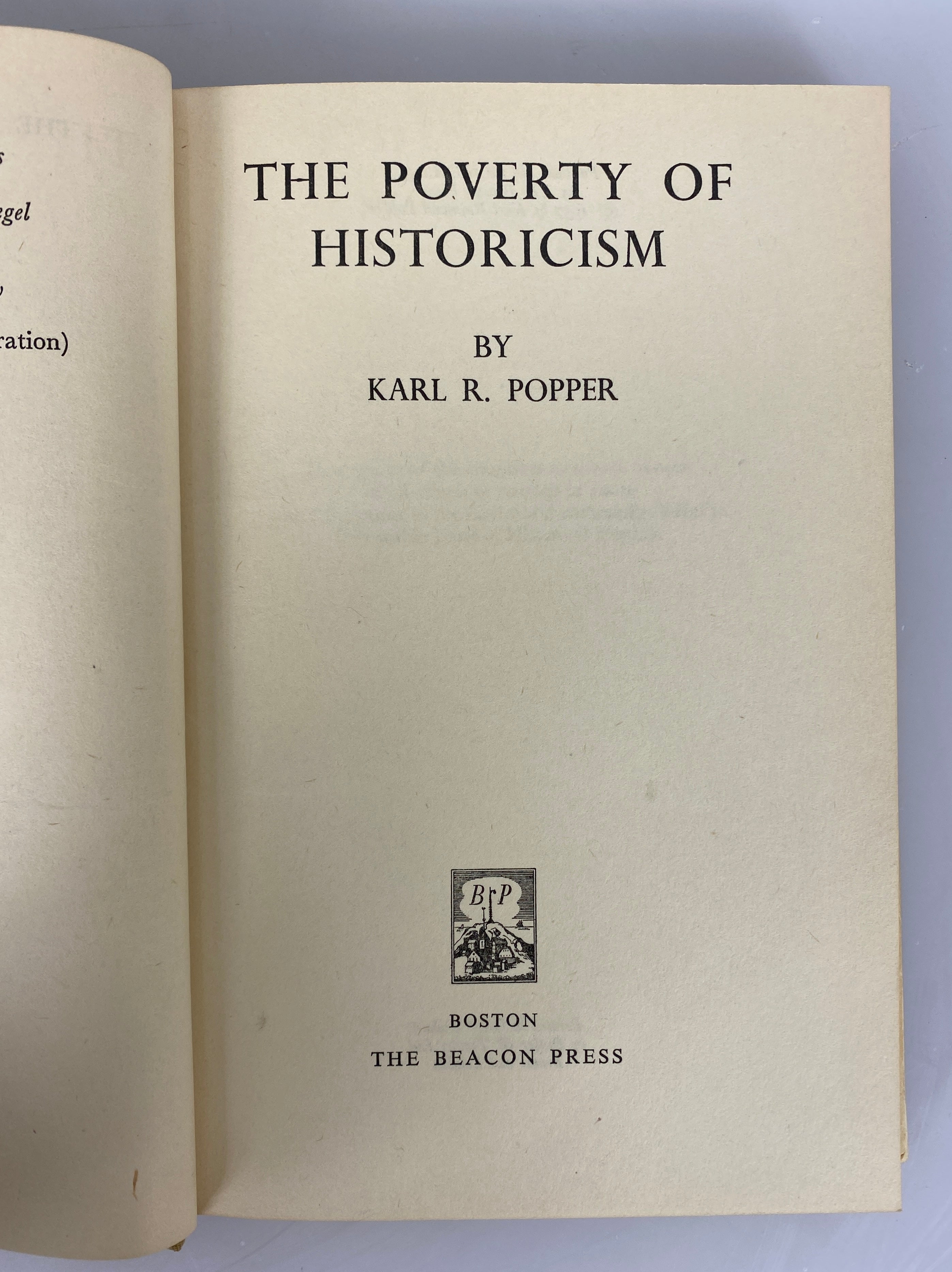 The Poverty of Historicism by Karl Popper 1957 1st Ed Vintage HC DJ