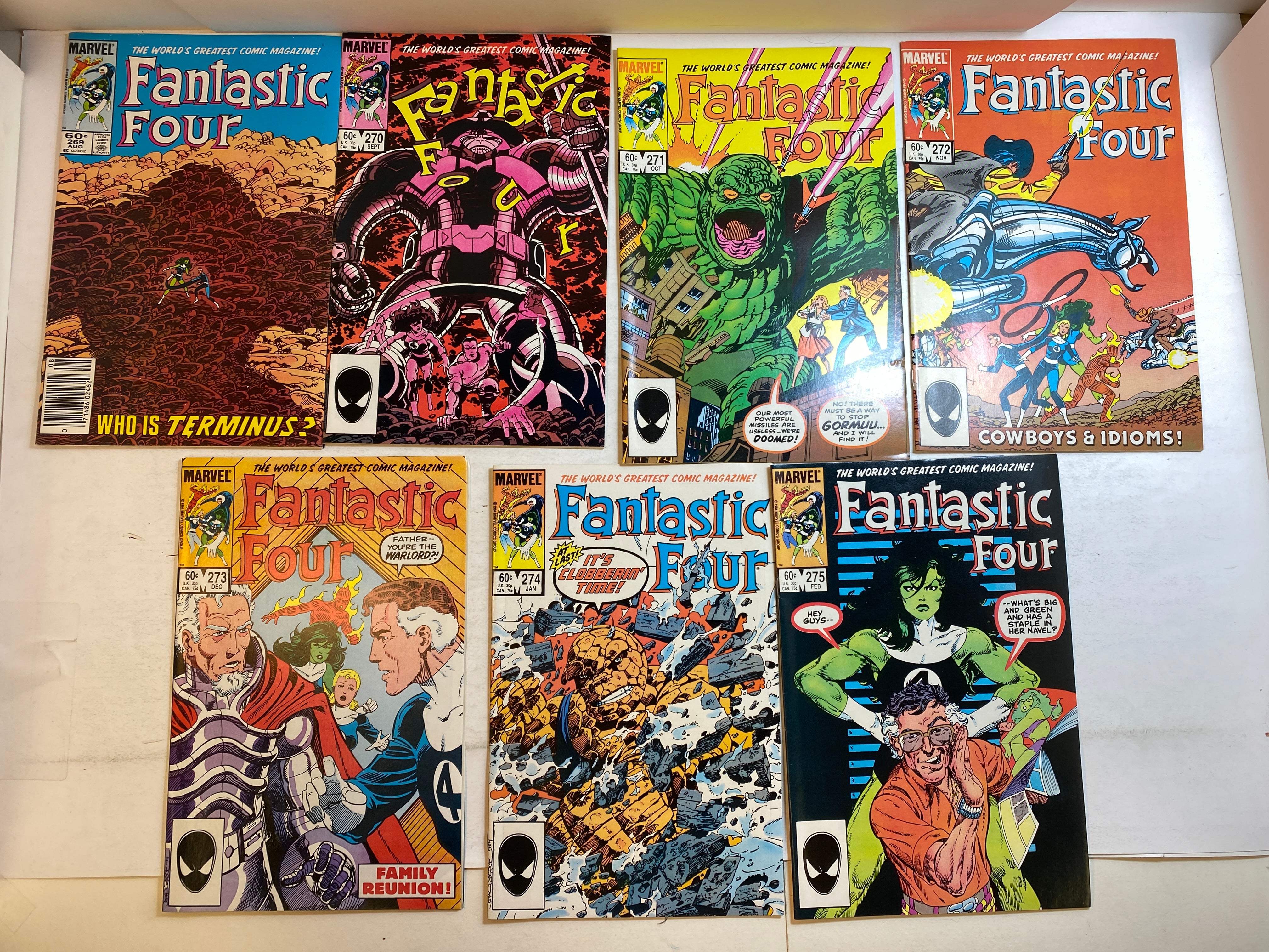 Lot of 7 Fantastic Four Marvel Comics 1984