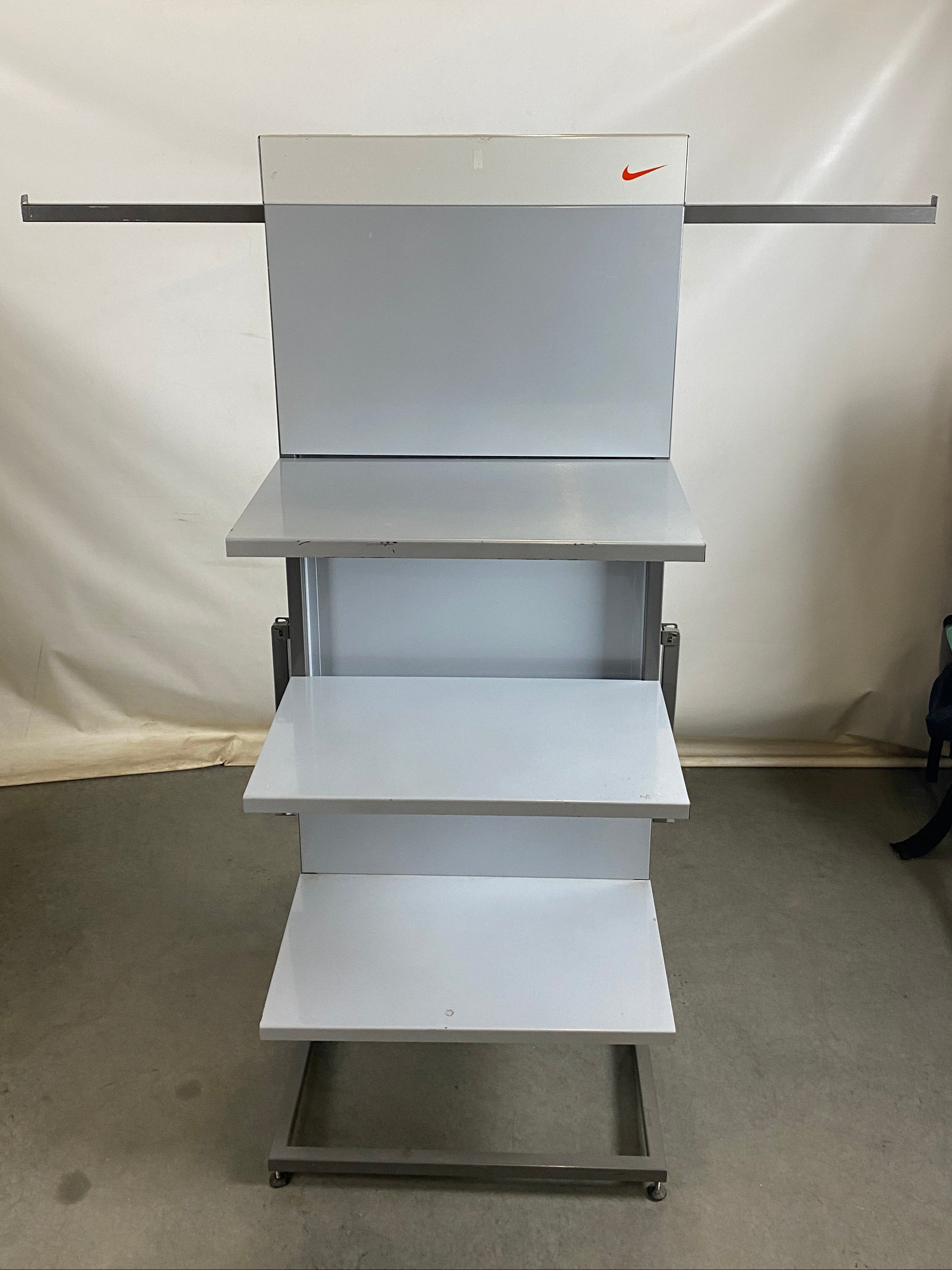 Nike Orange Logo Clothing Rack and Shelves w/ Adjustable Hanging Arms