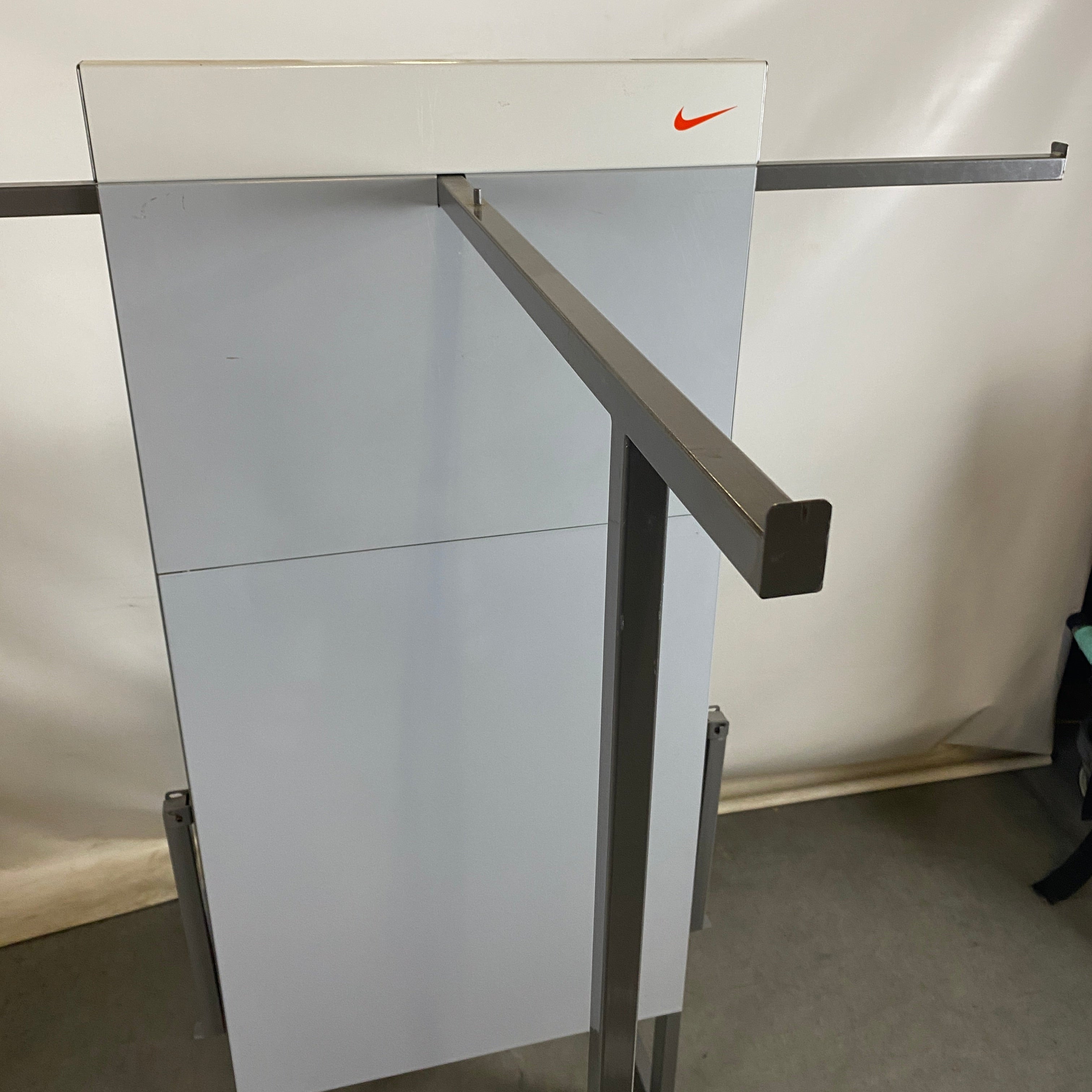 Nike Orange Logo Clothing Rack and Shelves w/ Adjustable Hanging Arms