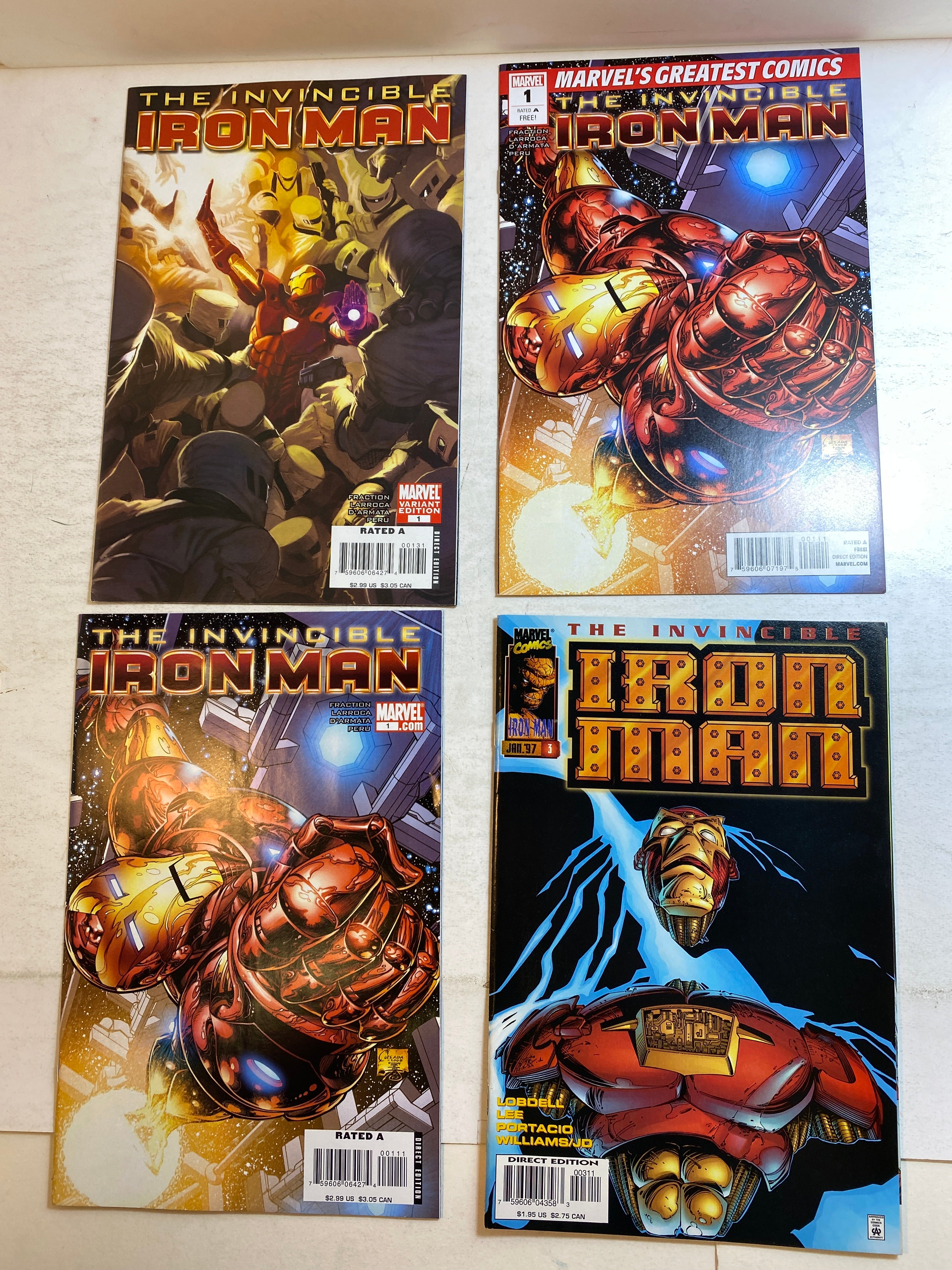 Lot of 4 Invincible Iron Man Marvel Comics 1997-2010