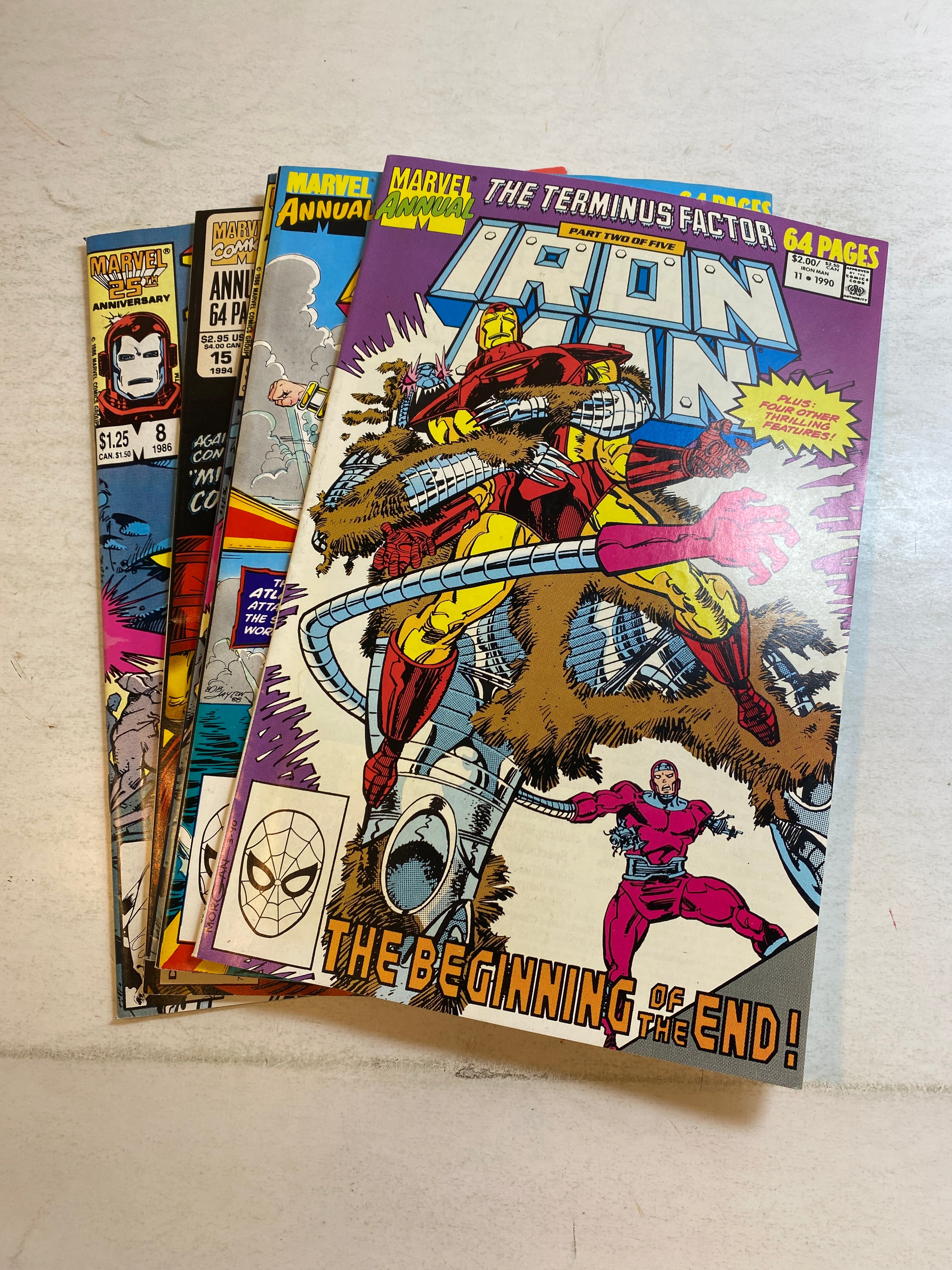 Lot of 5 Iron Man Annuals Marvel Comics 1986-1994