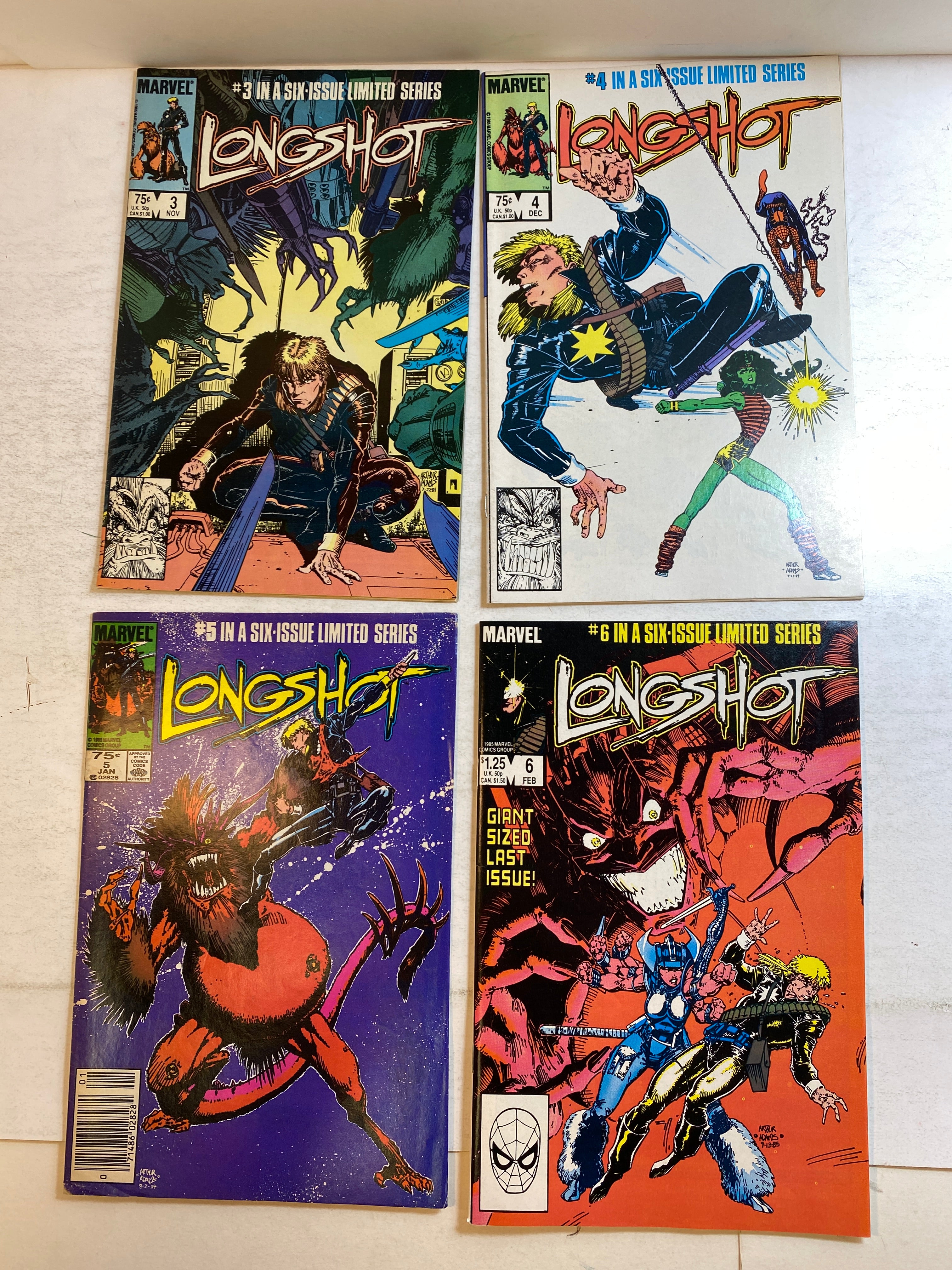 Lot of 4 Longshot Marvel Comics 1985