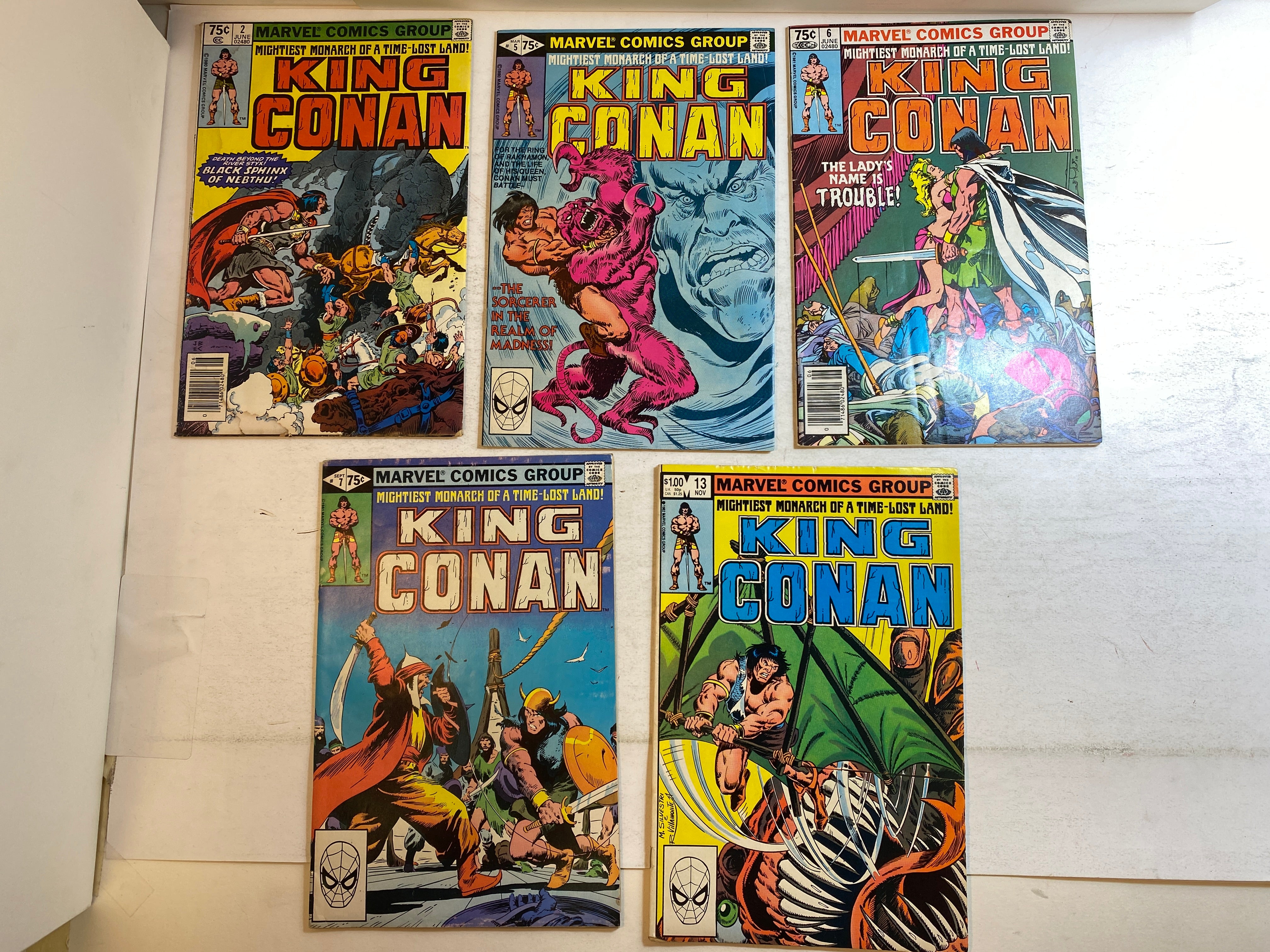 Lot of 9 King Conan Marvel Comics 1980-1983