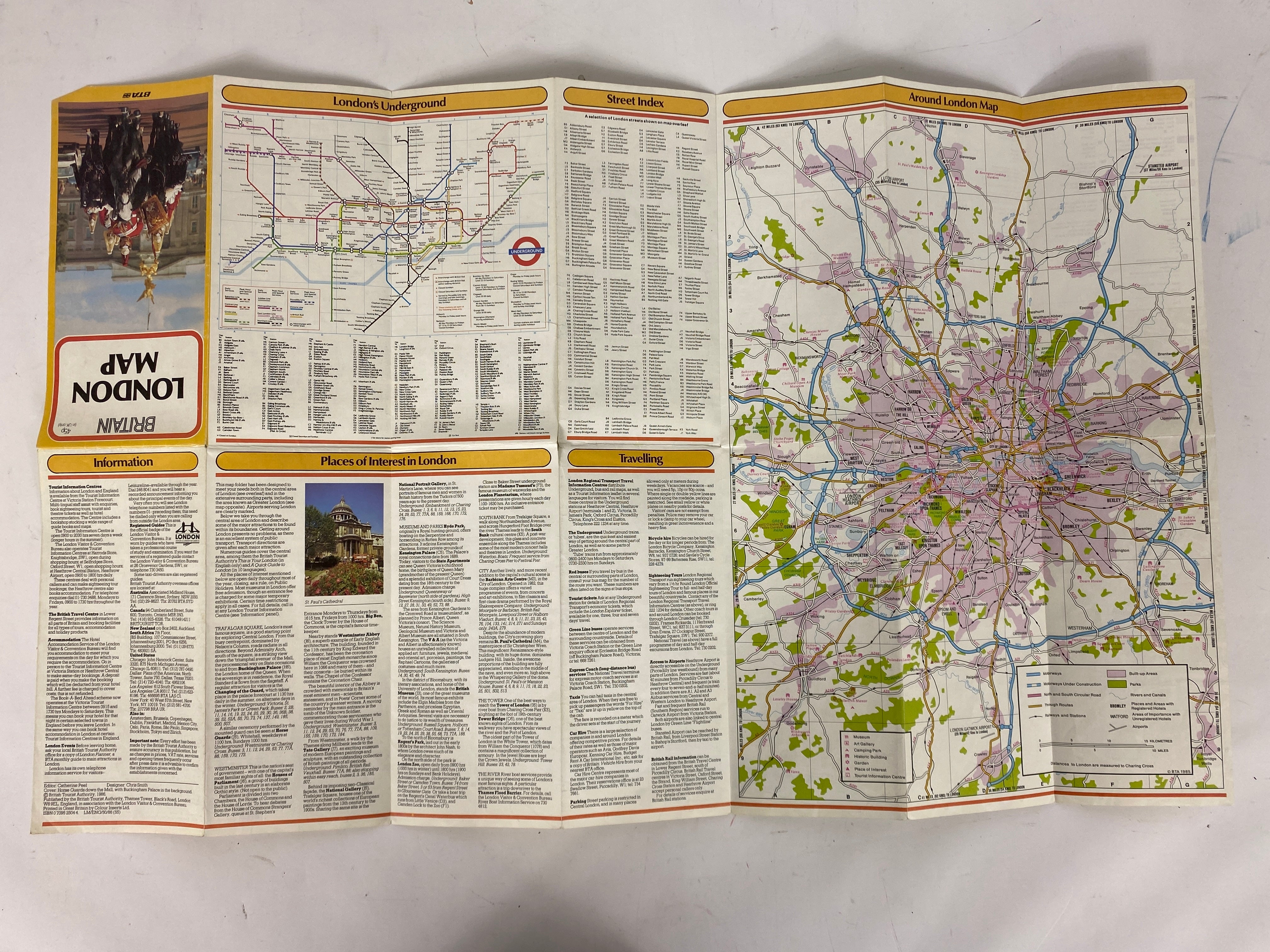 3 London Maps: 100 Miles Around London/BTA London Map/Nicholson's London Map