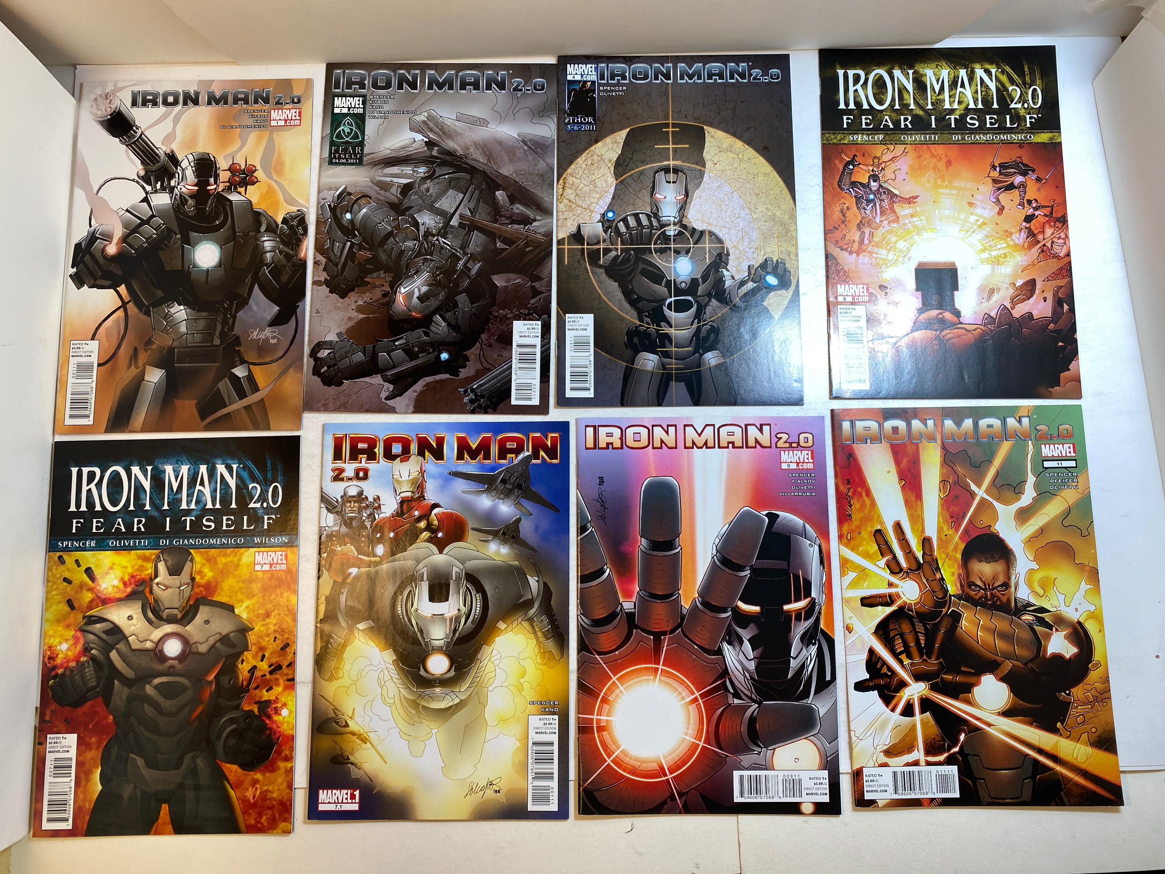 Lot of 8 Iron Man 2.0 Marvel Comics 2011-2012