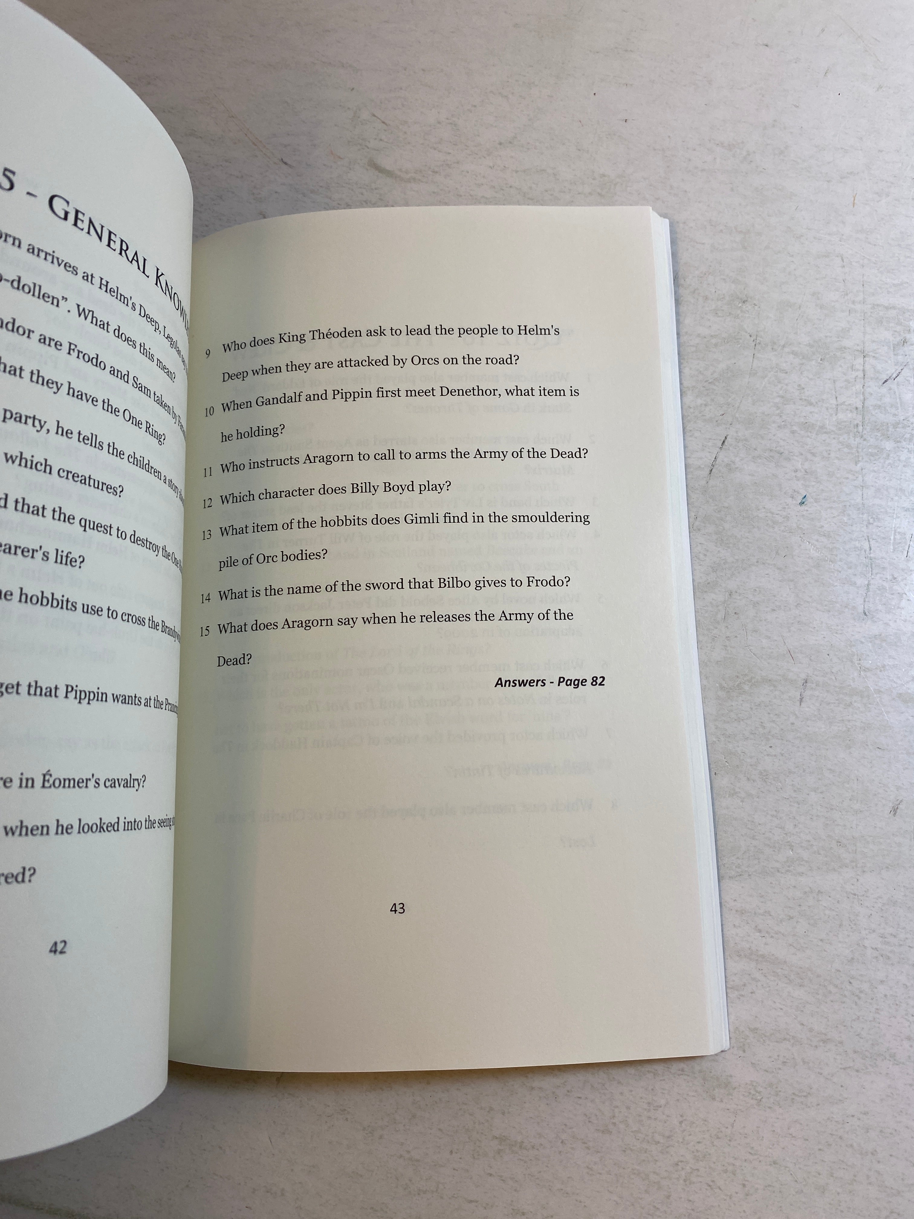 Riddle Earth Lord of the Rings Quiz Book SC 2018