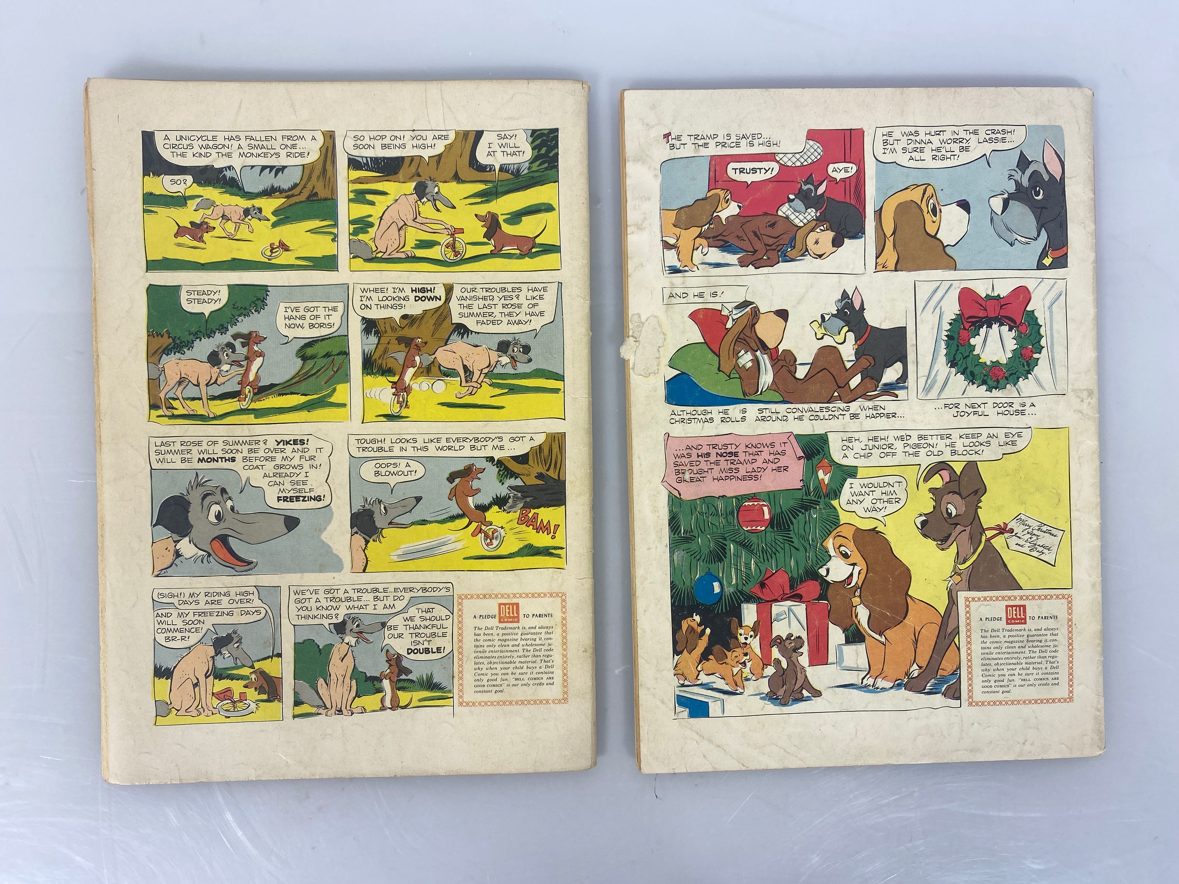 Lady and the Tramp Lot of 2 Disney Dell Comics 1955