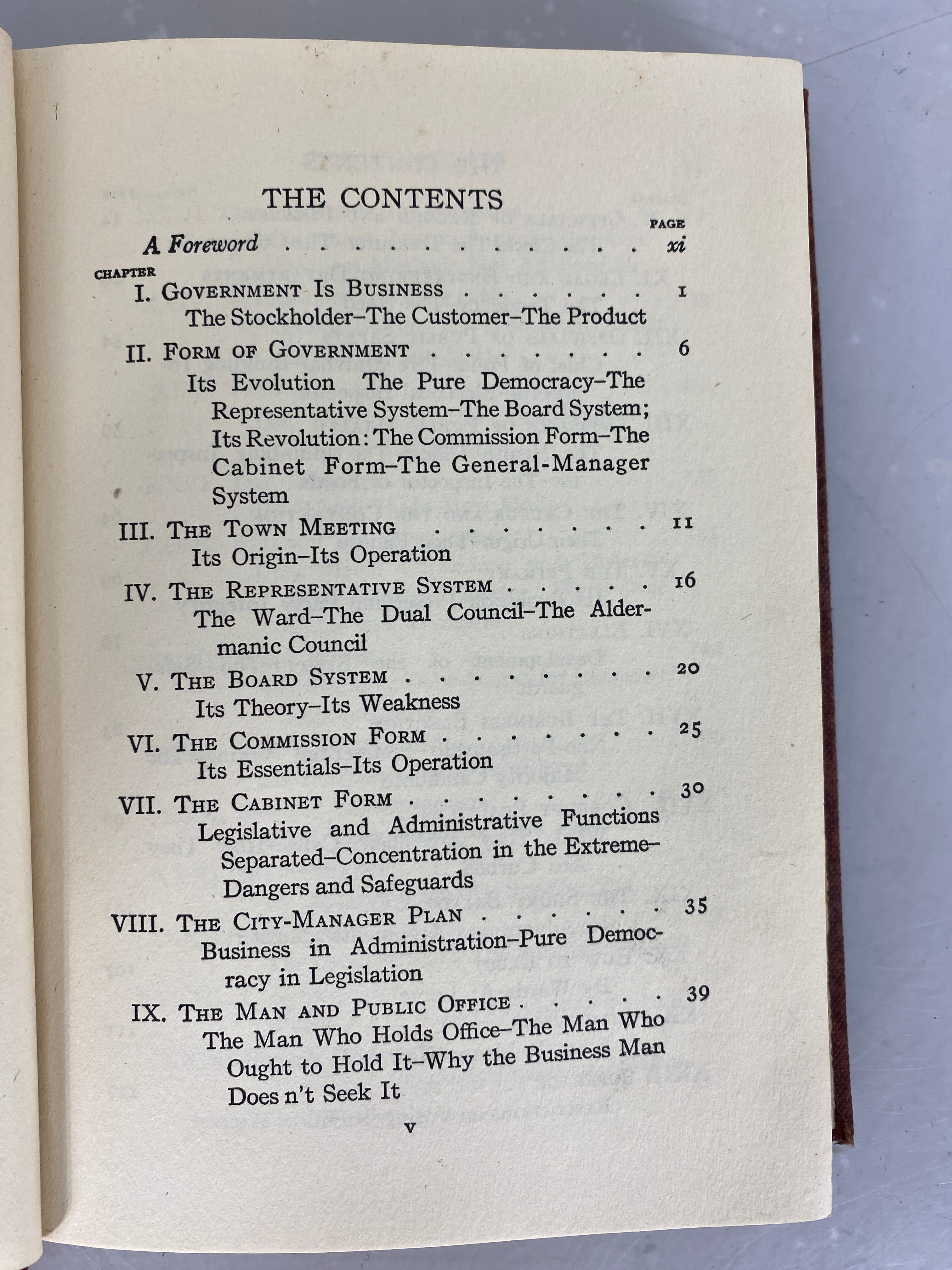 Government As A Business by Frank Sparks (1916) Antique HC