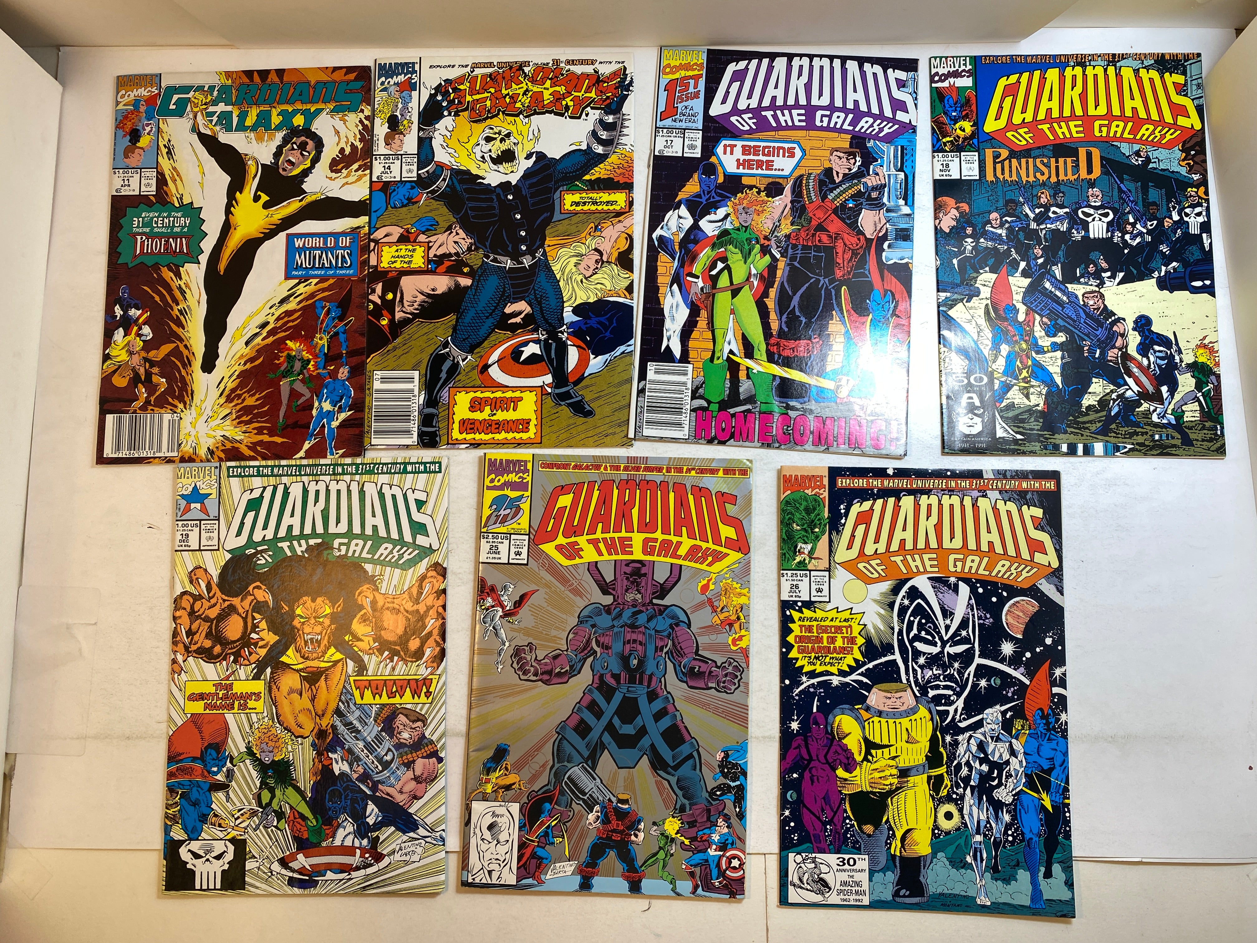 Lot of 7 Guardians of the Galaxy Marvel Comics 1991-1992