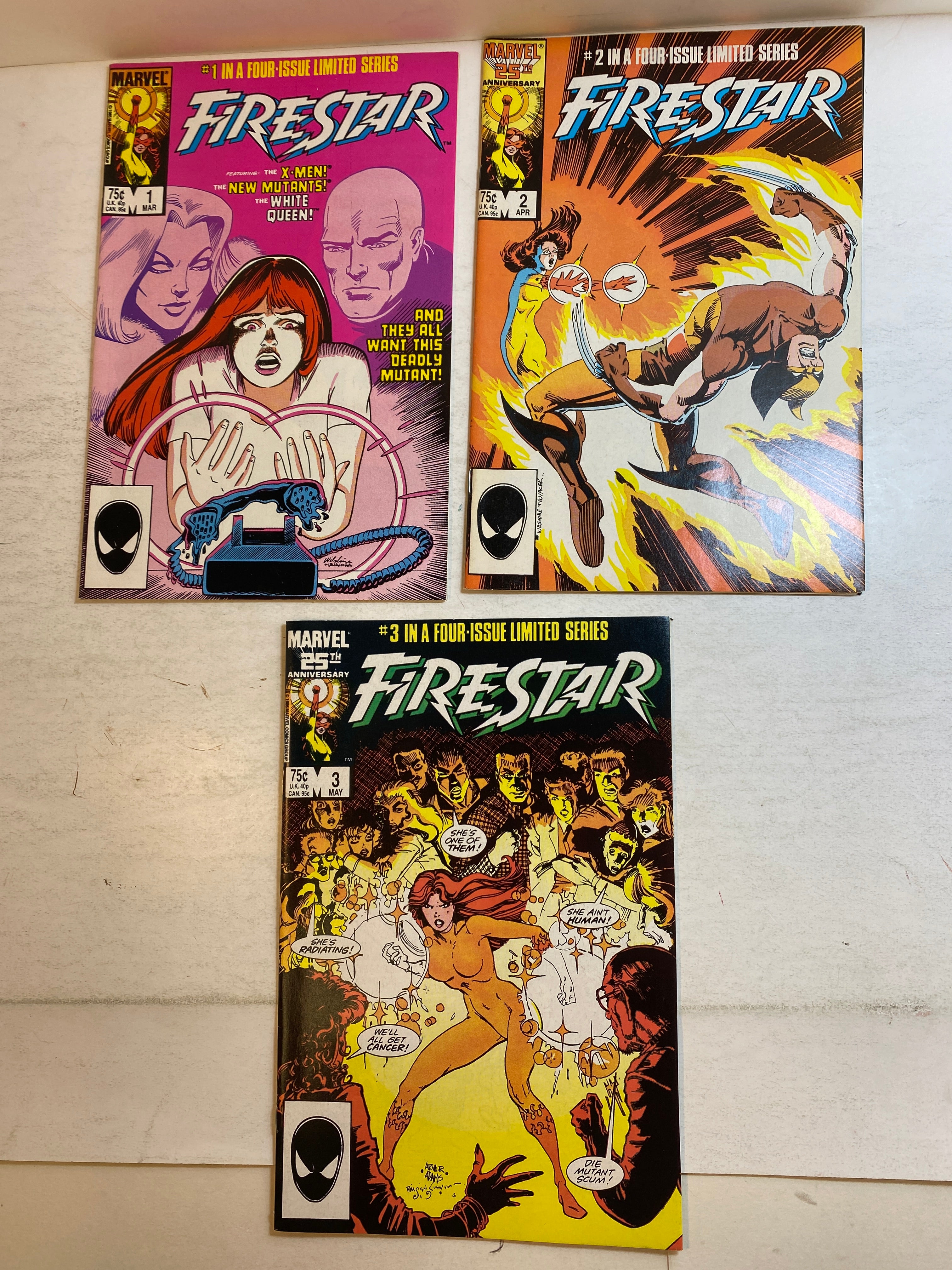 Lot of 3 Firestar Marvel Comics 1985-1986