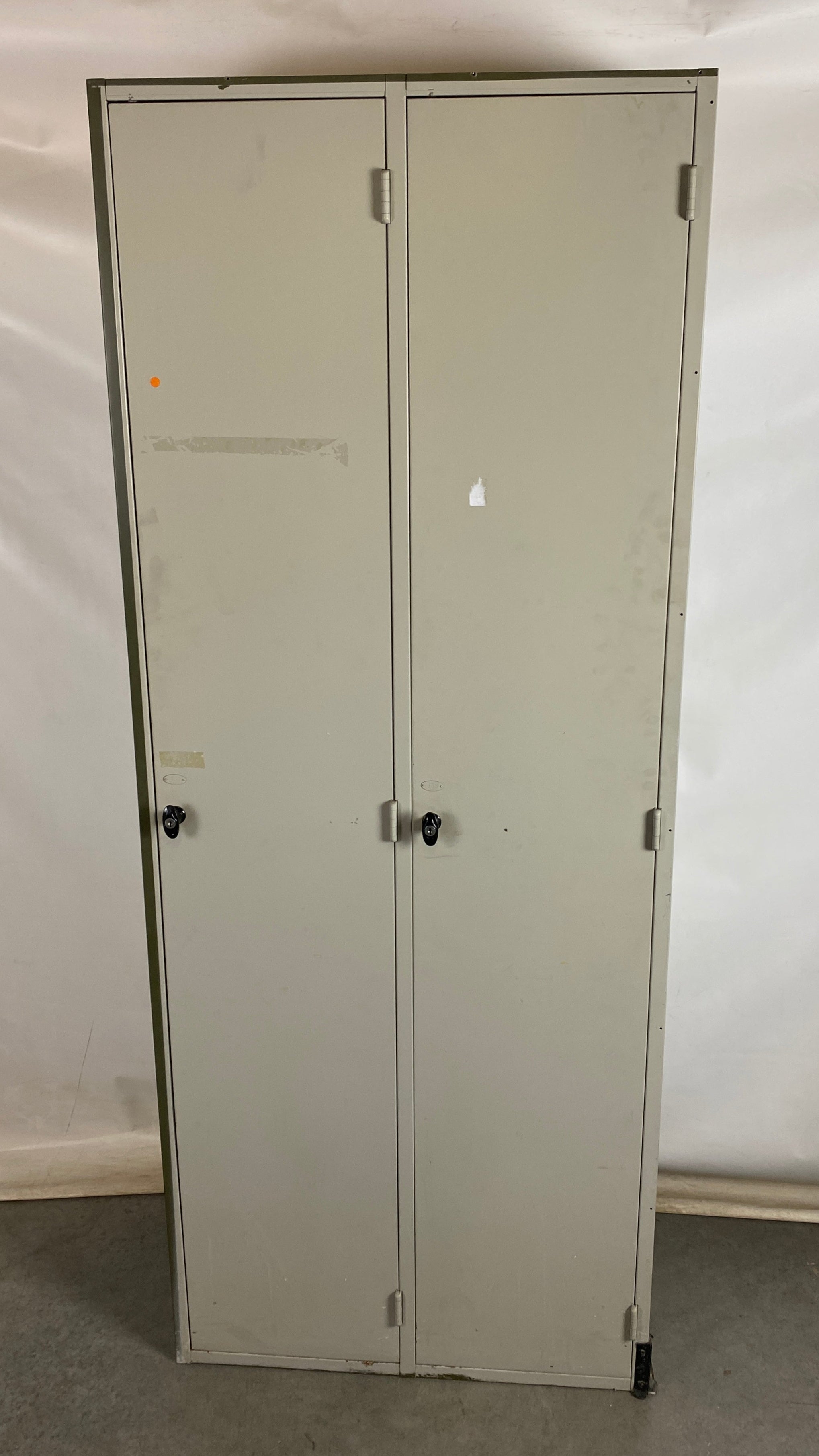 Light Grey Metal 2 Door Cabinet