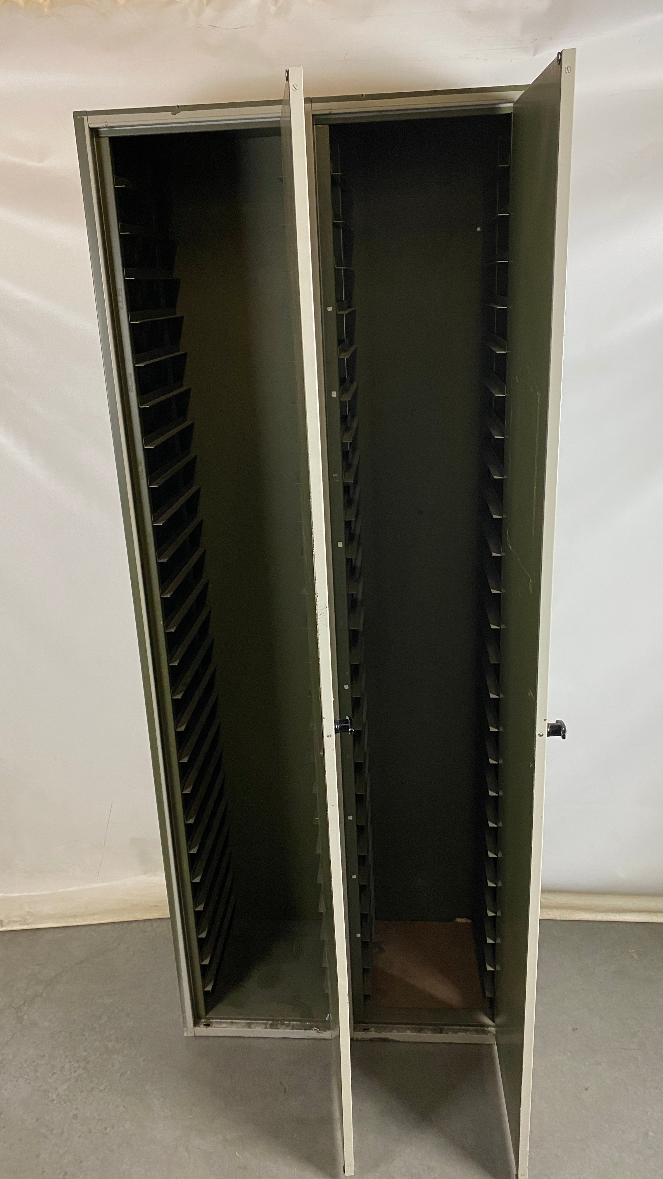 Light Grey Metal 2 Door Cabinet