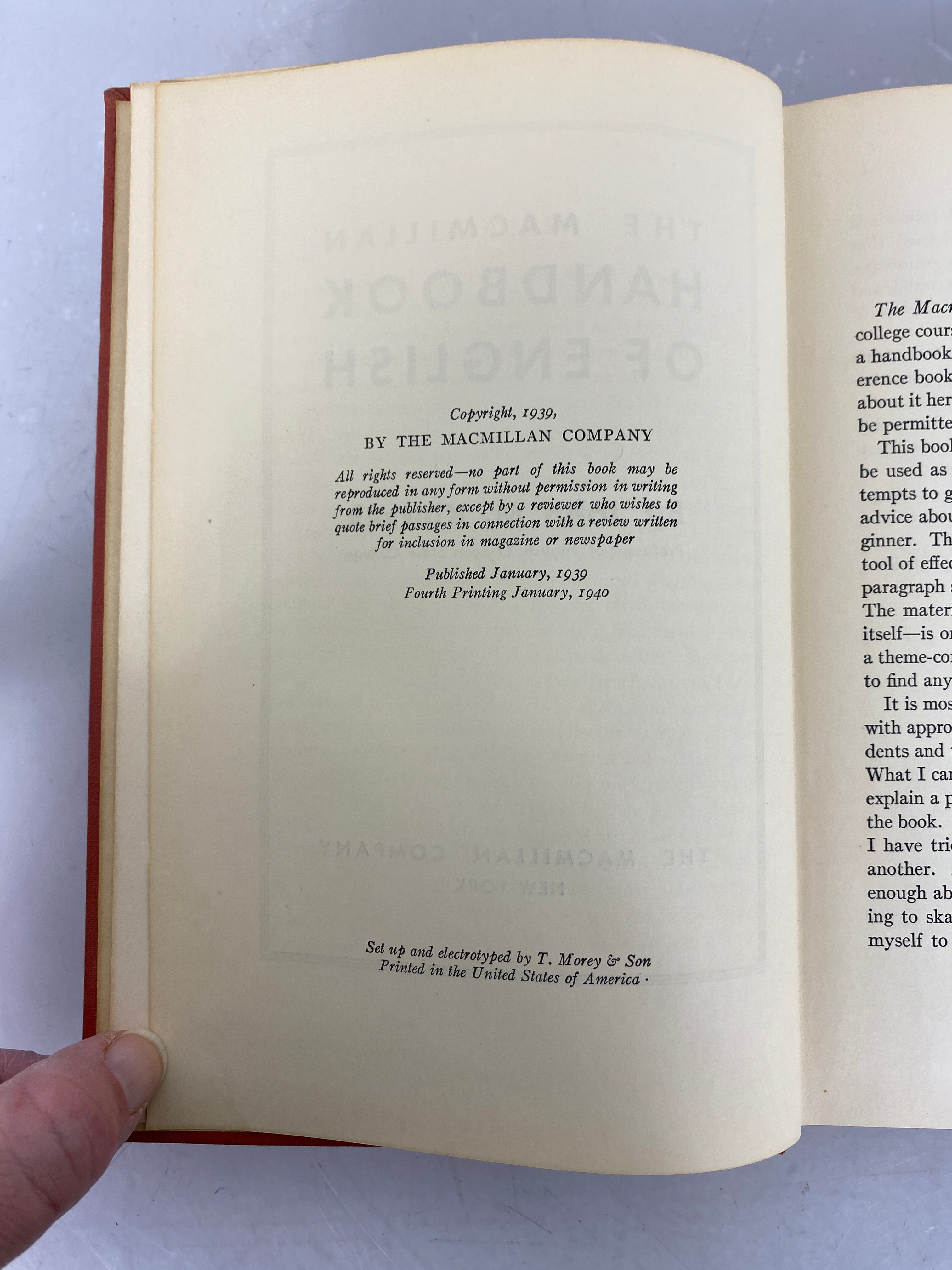 The MacMillan Handbook of English by John Kierzek Fourth Printing 1940 HC