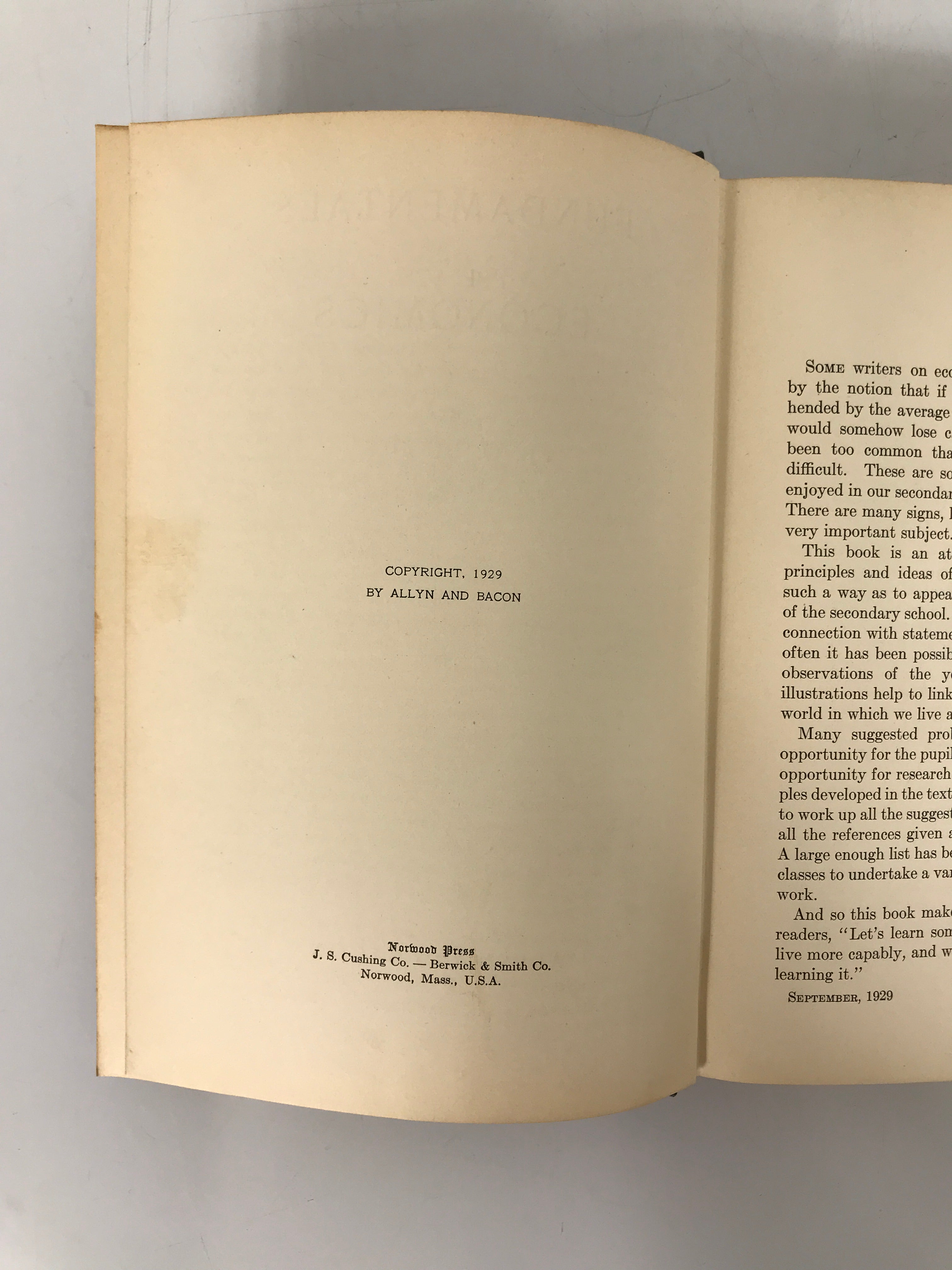 Fundamentals of Economics R.O. Hughes 1929 Antique HC First Edition