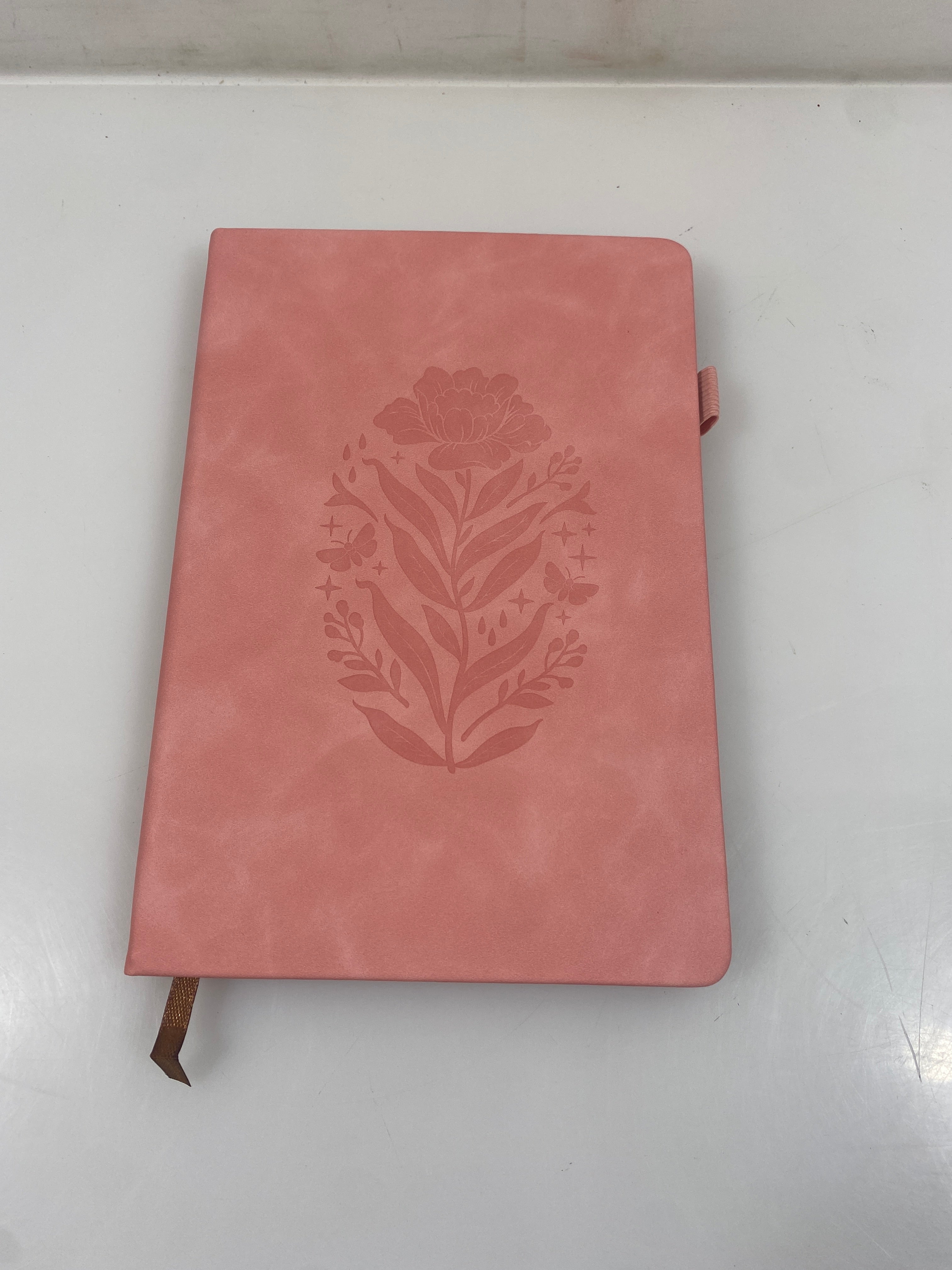 Pink Suede Flower Journal
