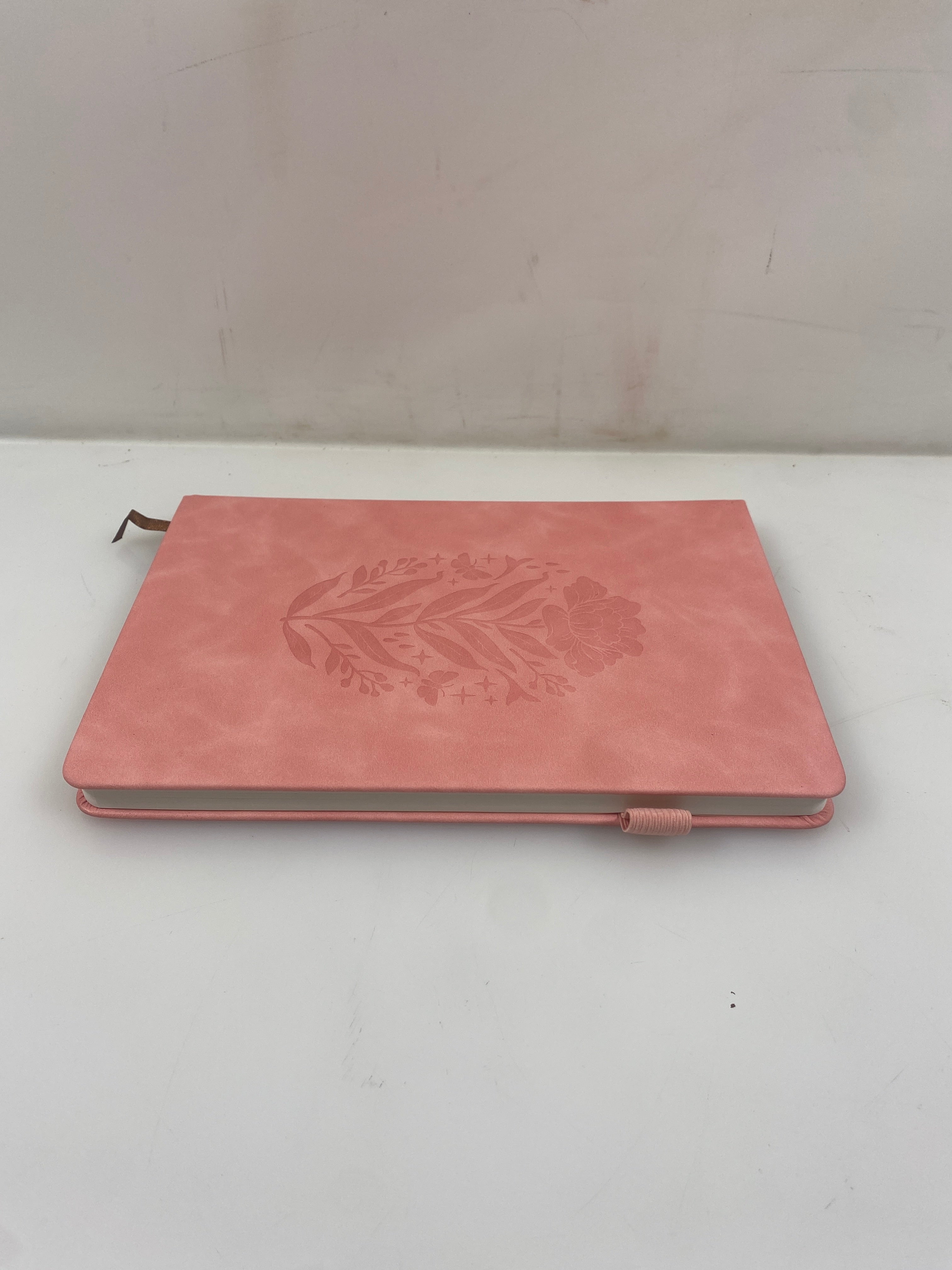 Pink Suede Flower Journal