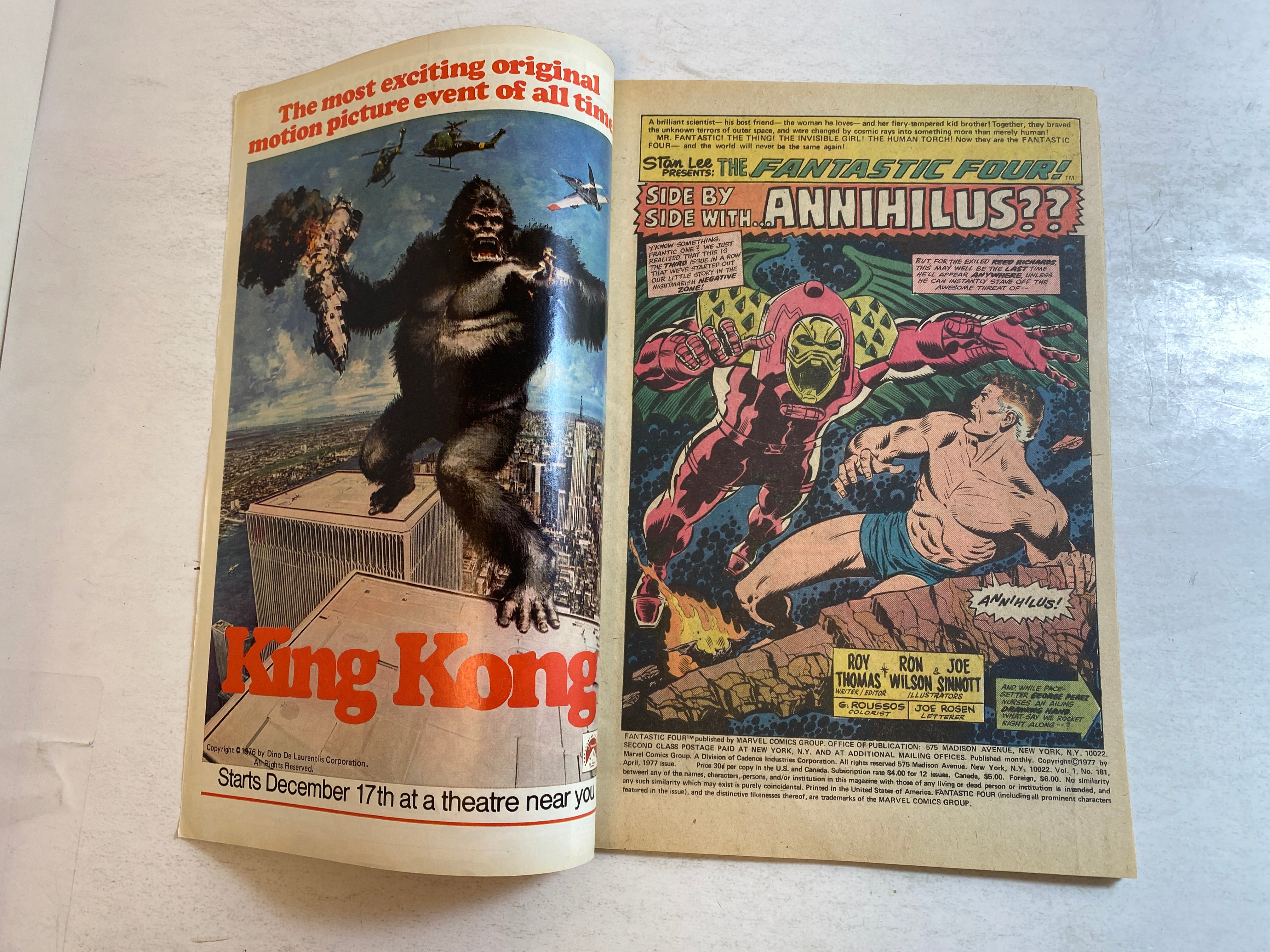 Fantastic Four #181 Marvel Comic 1977